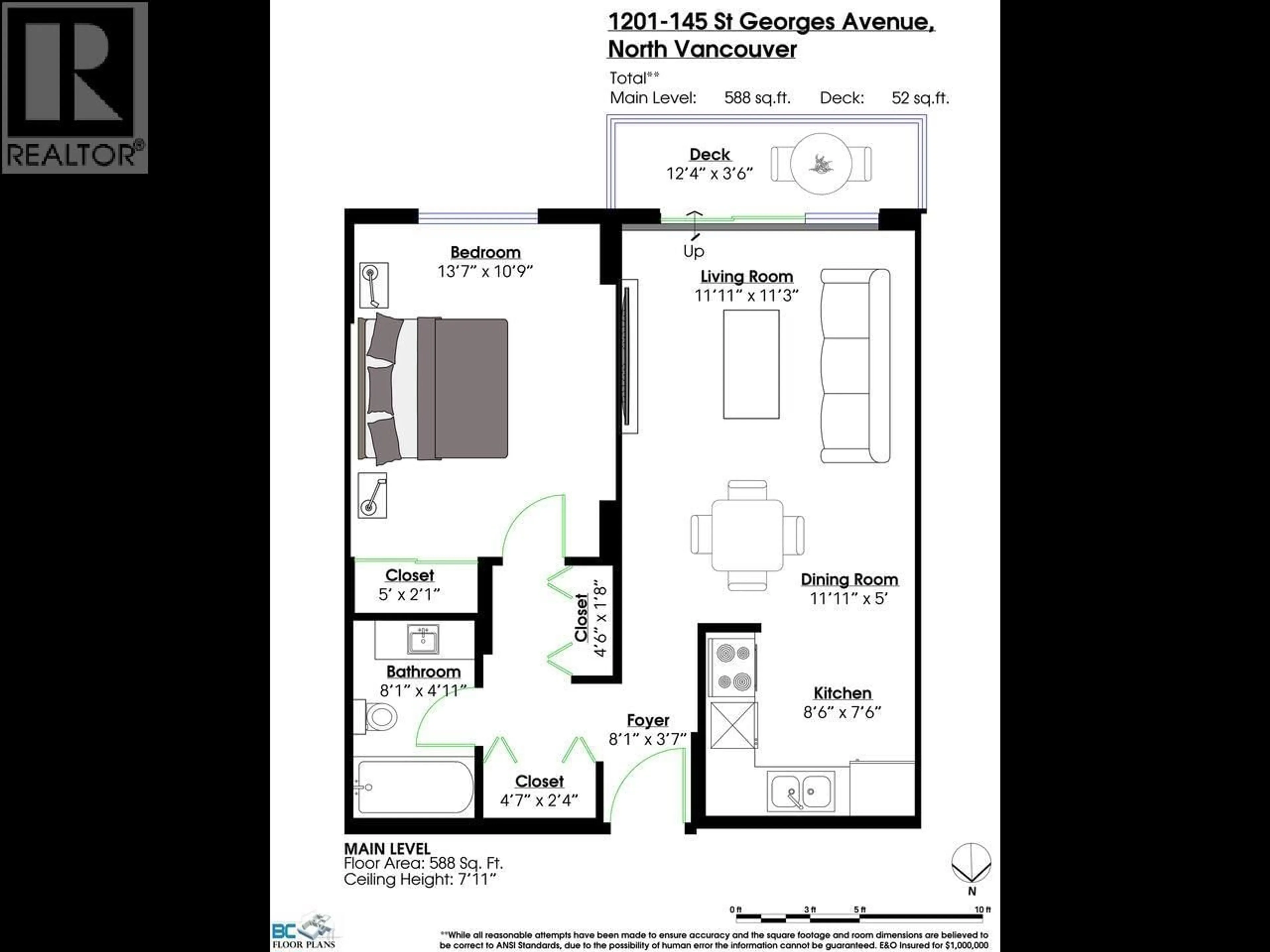 Floor plan for 1201 - 145 ST. GEORGES AVENUE, North Vancouver British Columbia V7L3G8