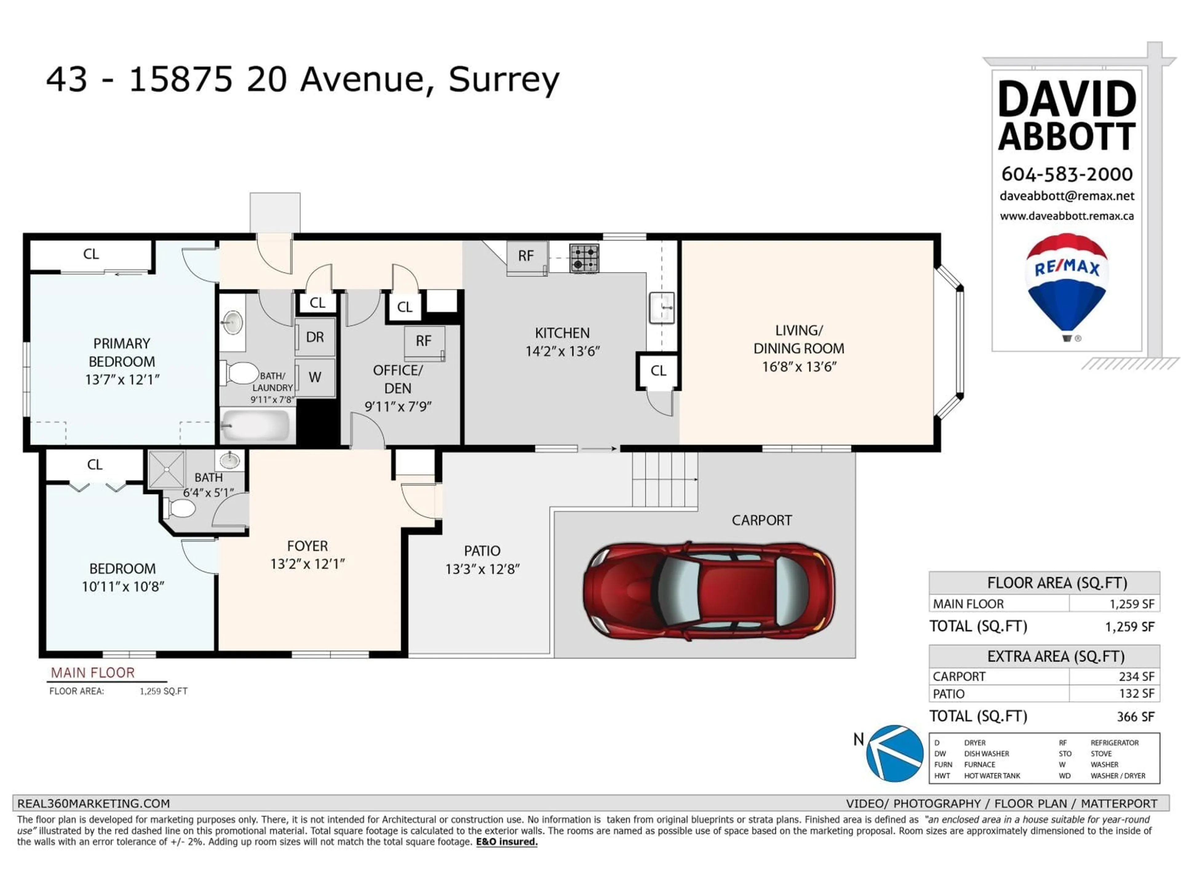 Floor plan for 43 - 15875 20, Surrey British Columbia V4A2B1