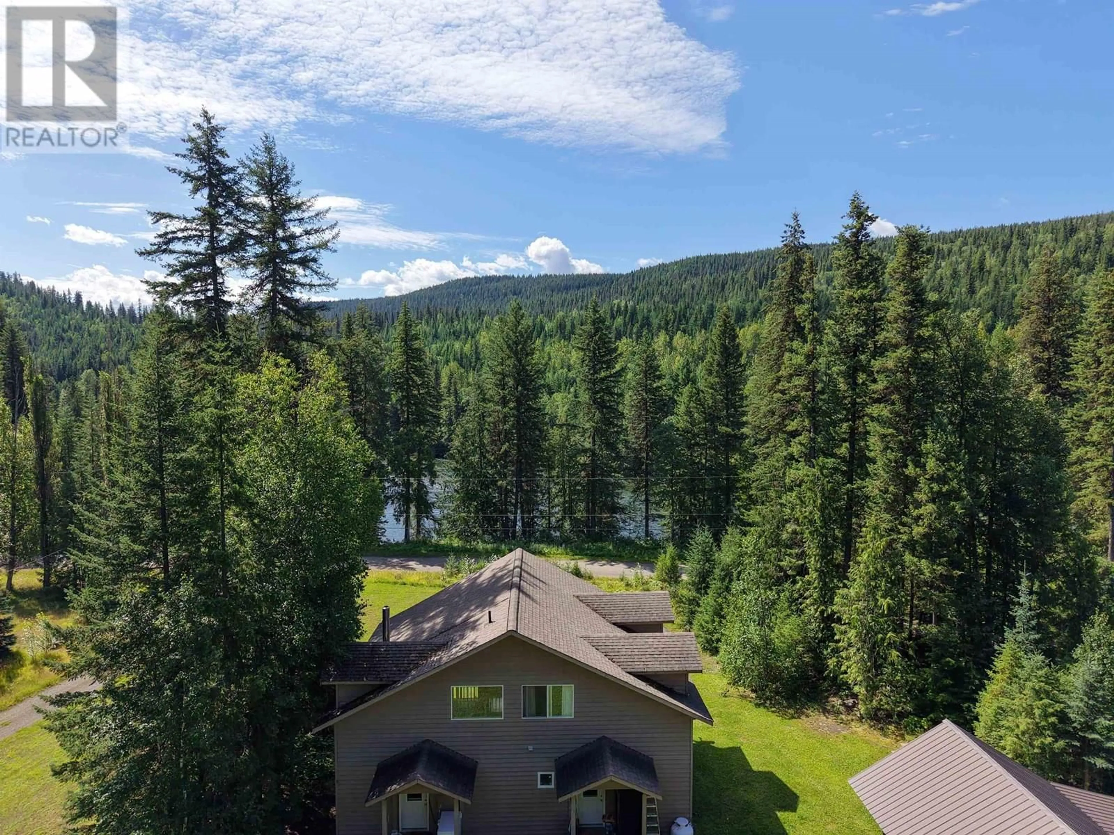 A pic from outside/outdoor area/front of a property/back of a property/a pic from drone, water/lake/river/ocean view for 4871 QUESNEL FORKS ROAD, Likely British Columbia V0J1N0