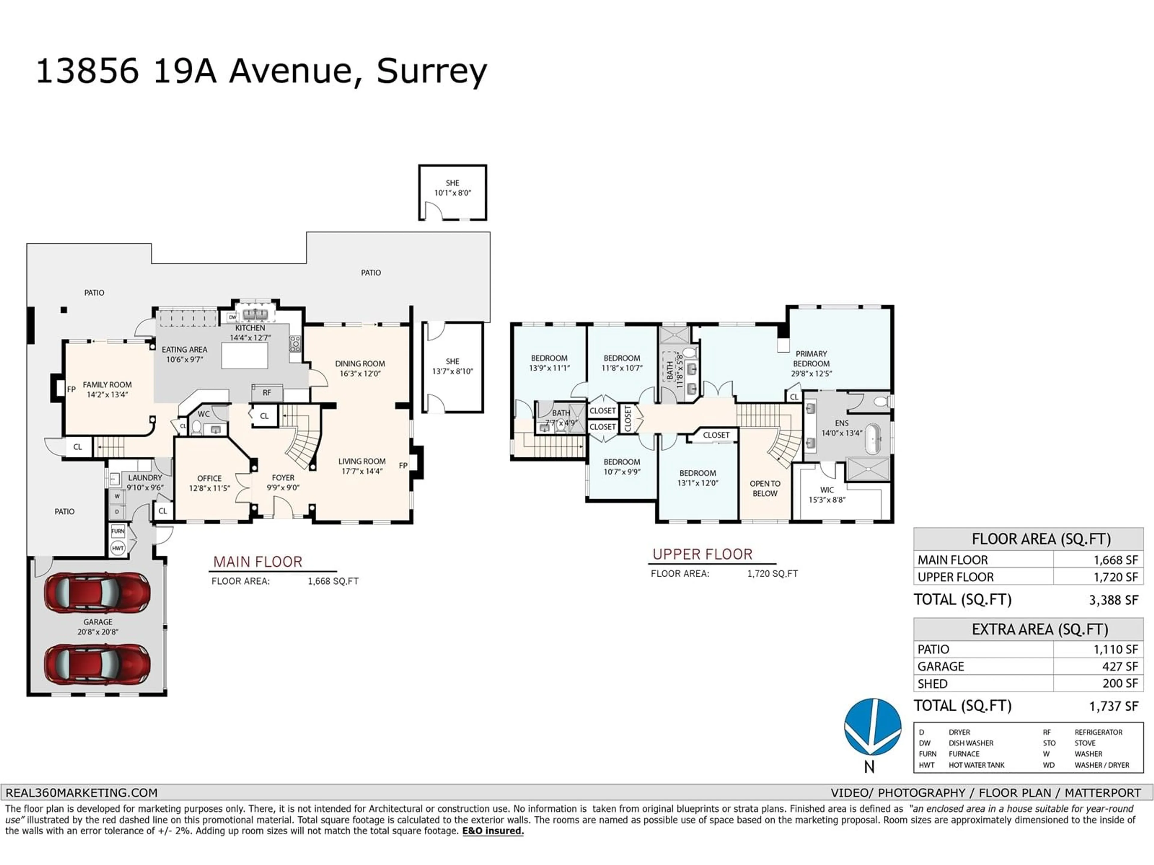 Floor plan for 13856 19A, Surrey British Columbia V4A9M2