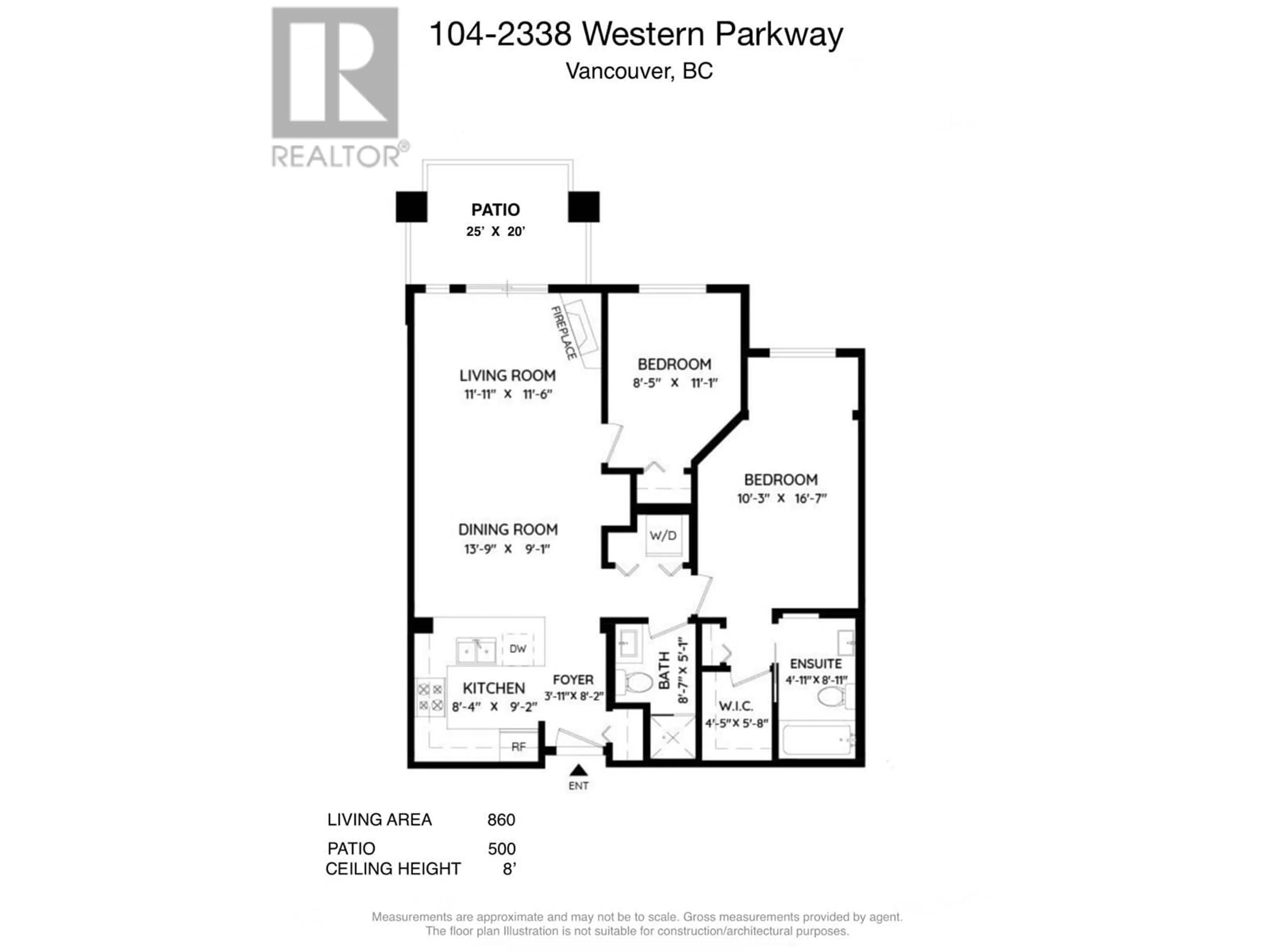 Floor plan for 104 - 2338 WESTERN PARKWAY, Vancouver British Columbia V6T2H7