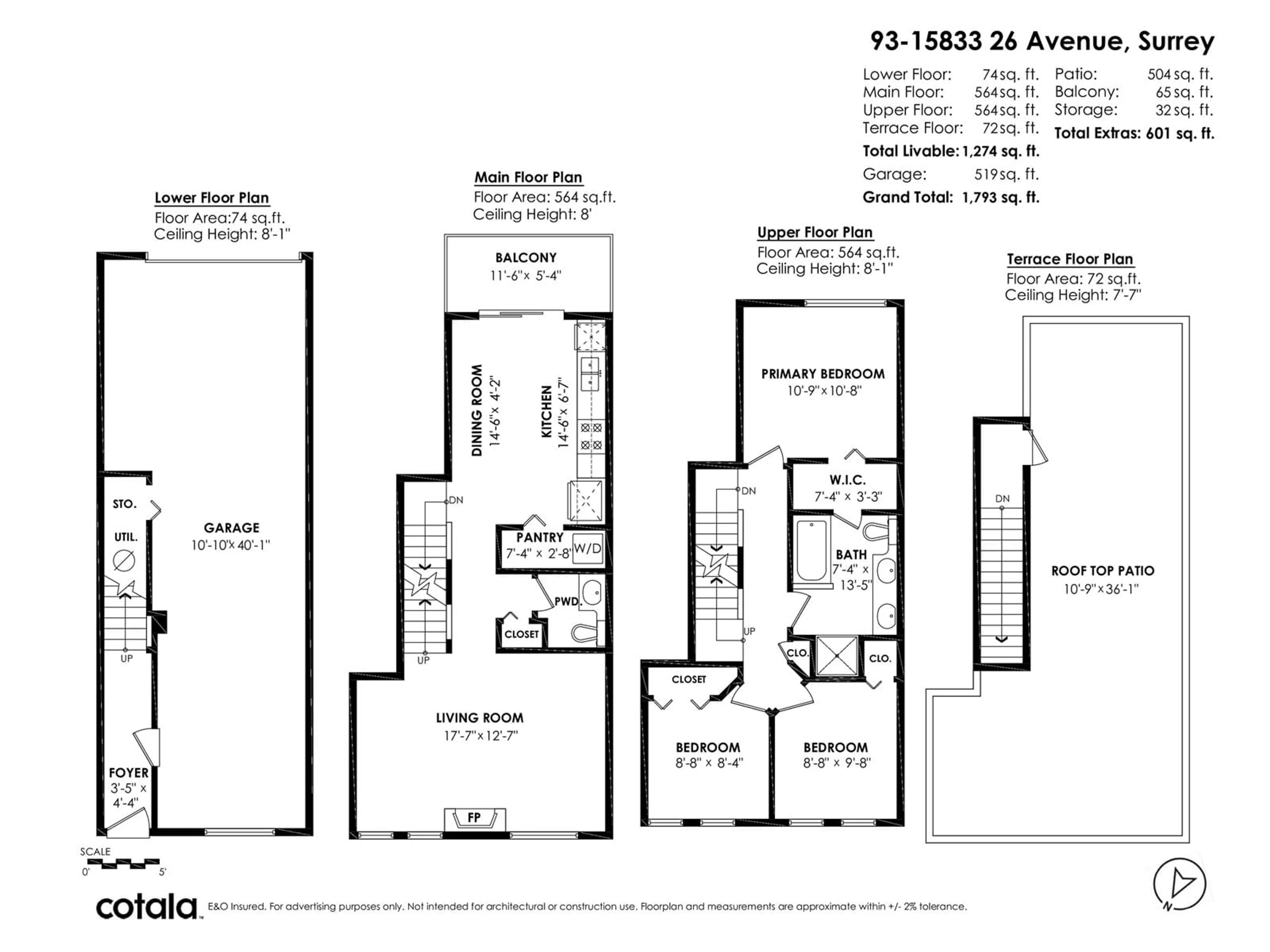 Floor plan for 93 - 15833 26, Surrey British Columbia V3Z2X5