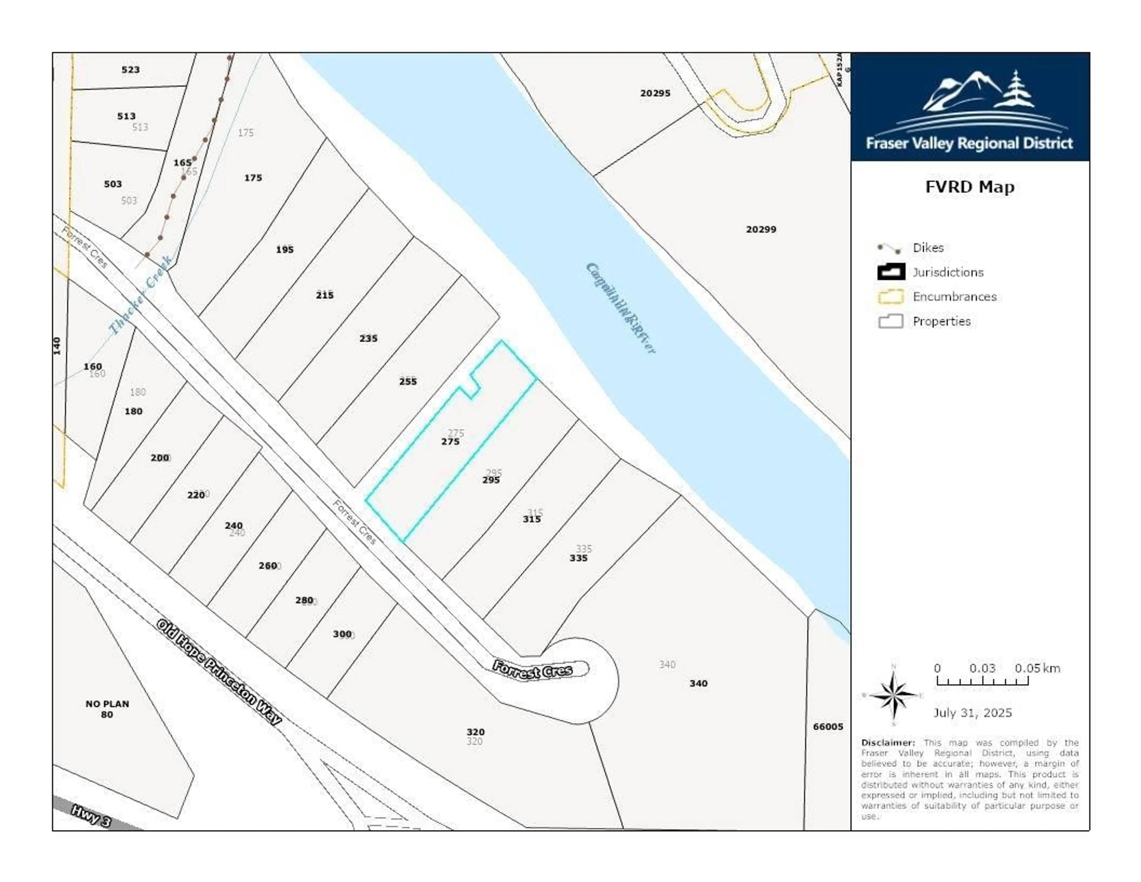 Picture of a map for 275 FORREST CRESCENT, Hope British Columbia V0X1L4