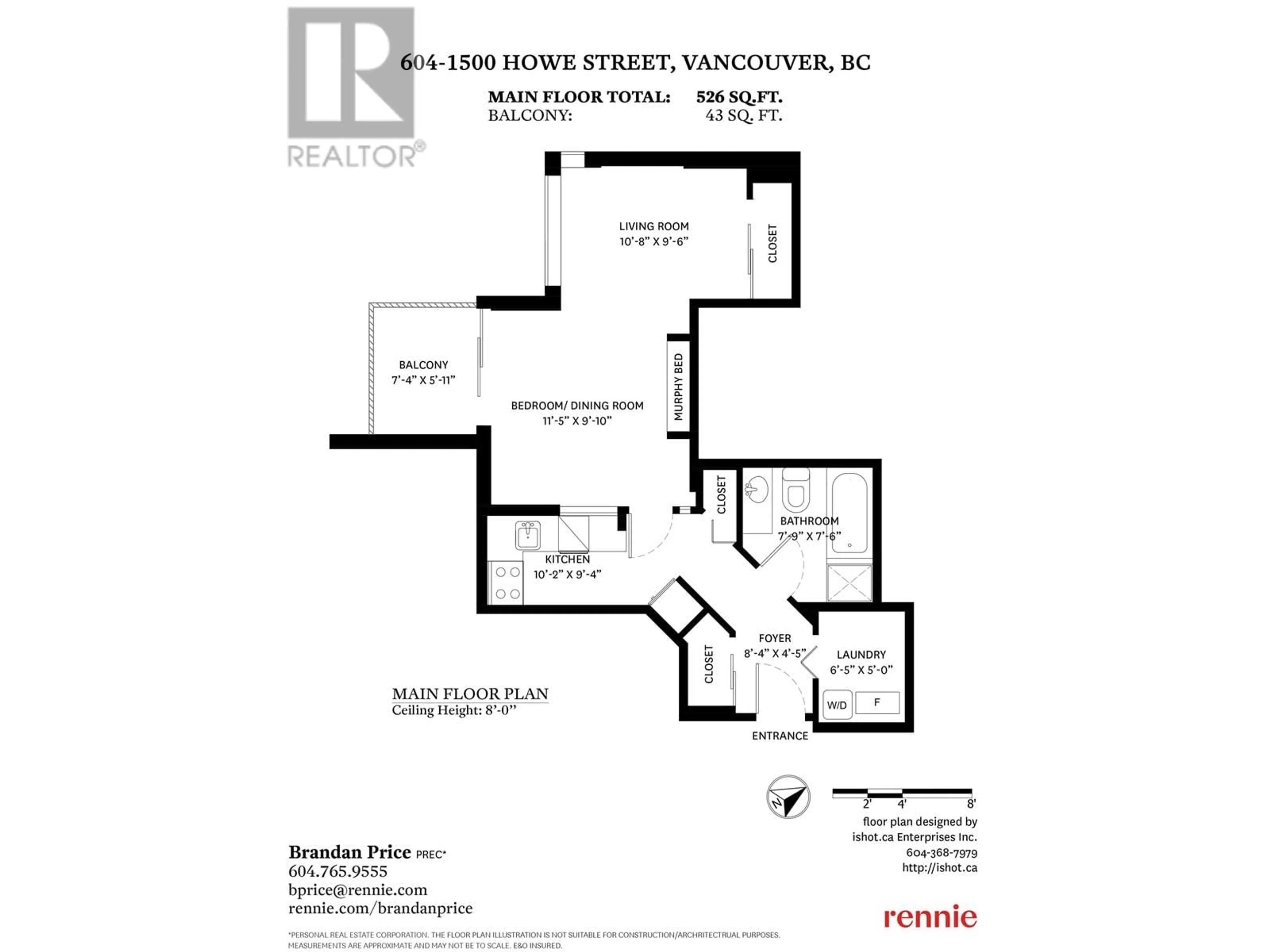 Floor plan for 604 - 1500 HOWE STREET, Vancouver British Columbia V6Z2N1