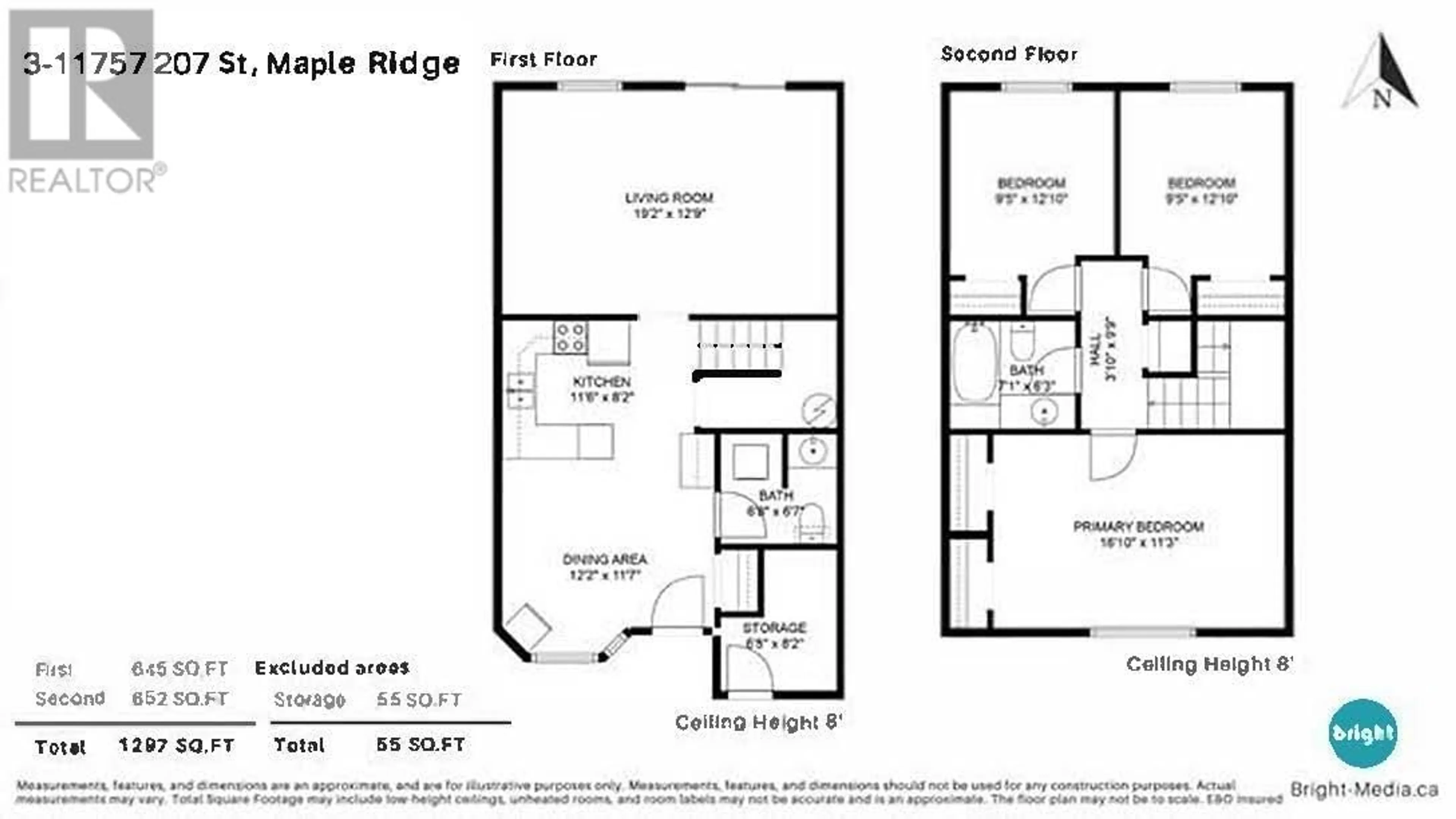 Floor plan for 3 - 11757 207 STREET, Maple Ridge British Columbia V2X1X4