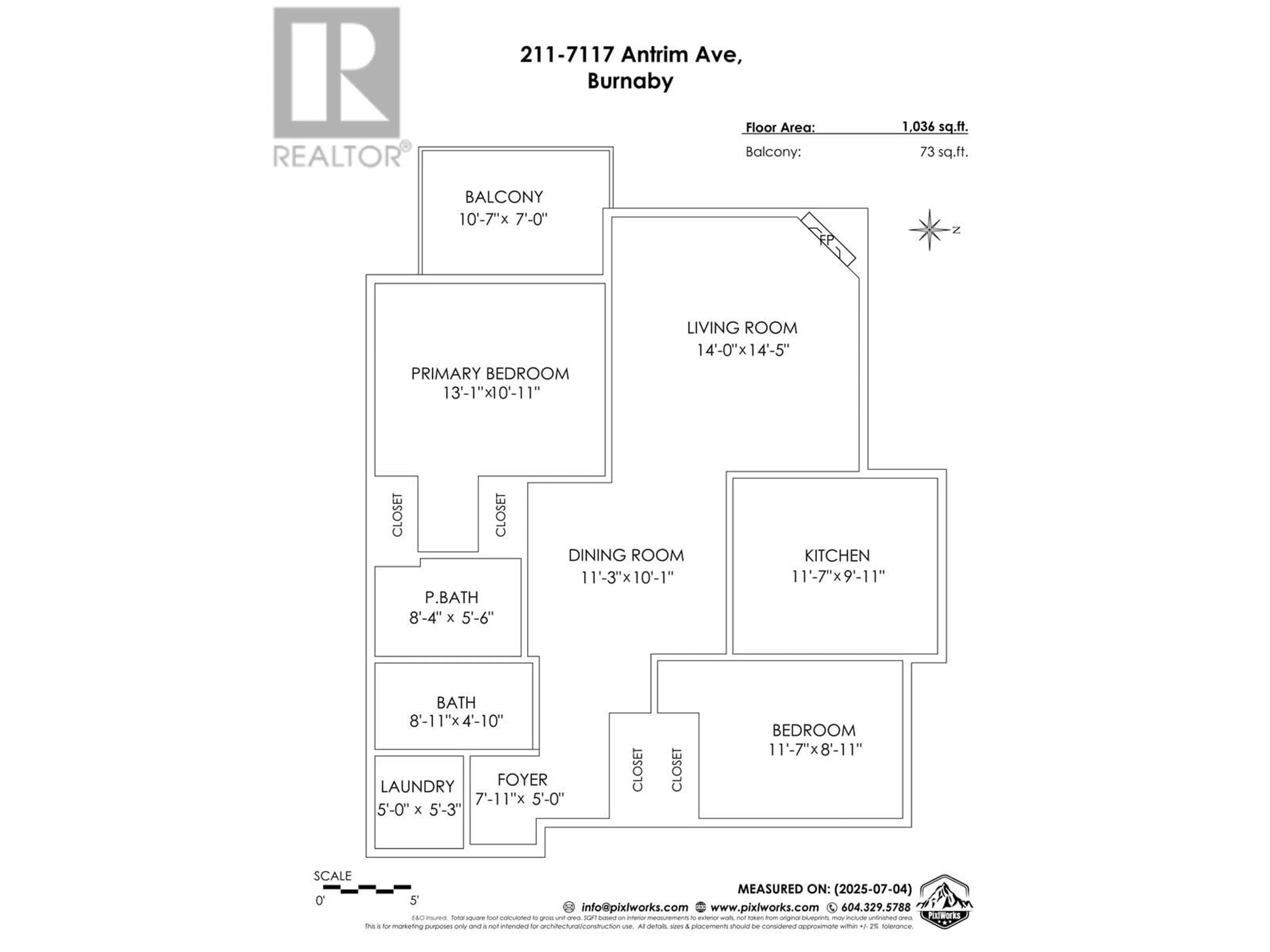 Floor plan for 211 - 7117 ANTRIM AVENUE, Burnaby British Columbia V5J5K1
