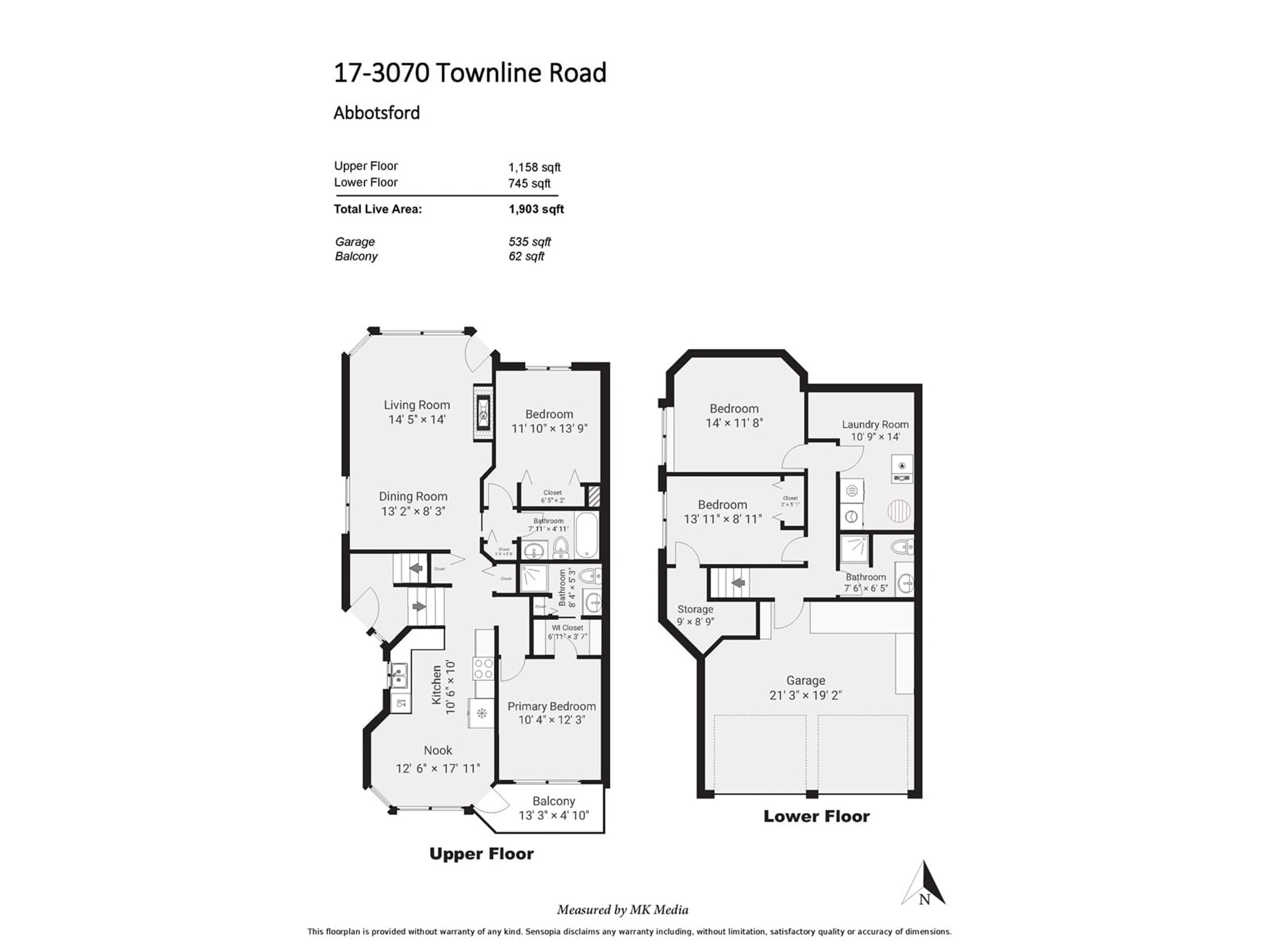 Floor plan for 17 - 3070 TOWNLINE, Abbotsford British Columbia V2T5M2