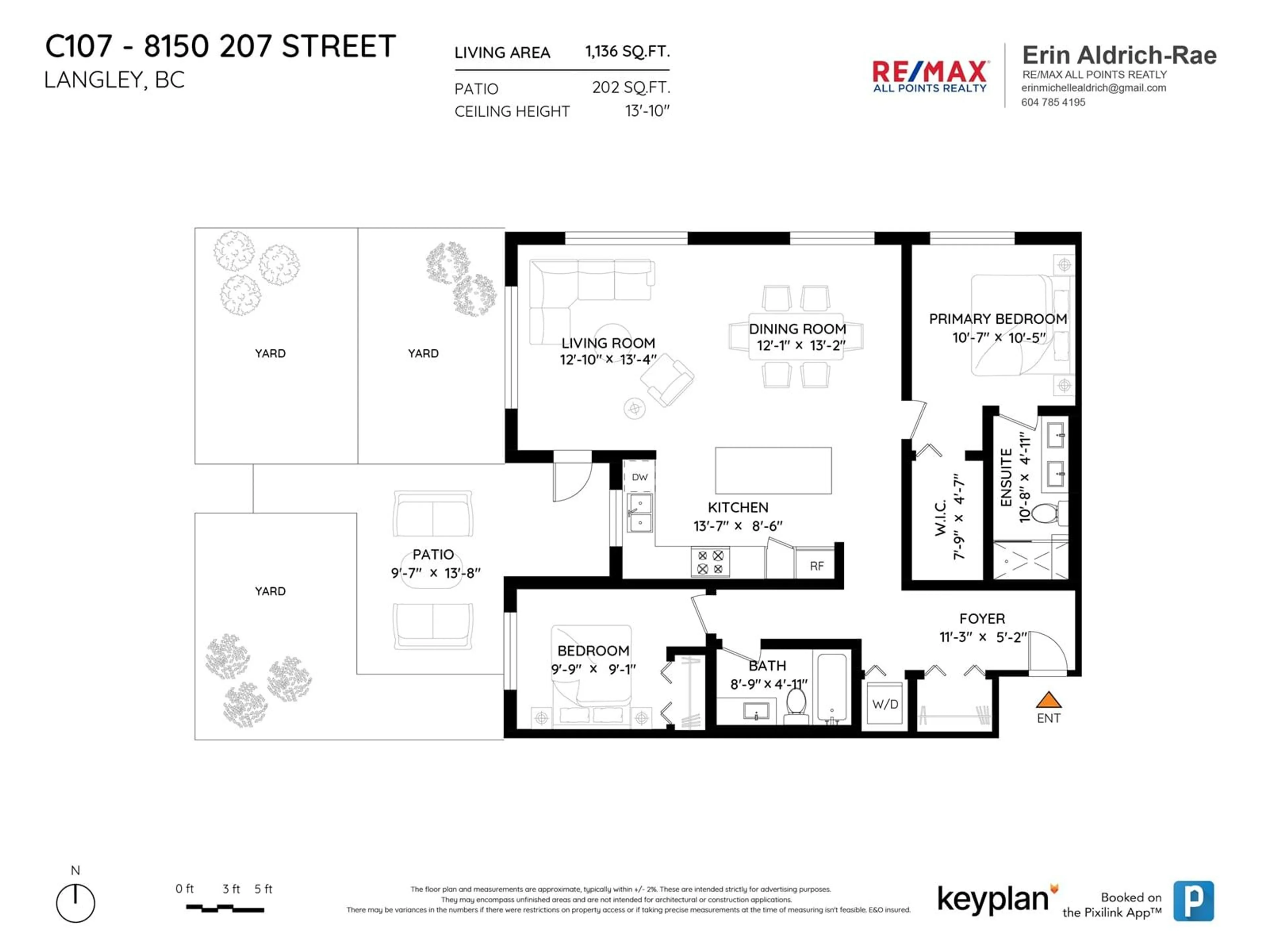 Floor plan for C107 - 8150 207, Langley British Columbia V2Y4J4