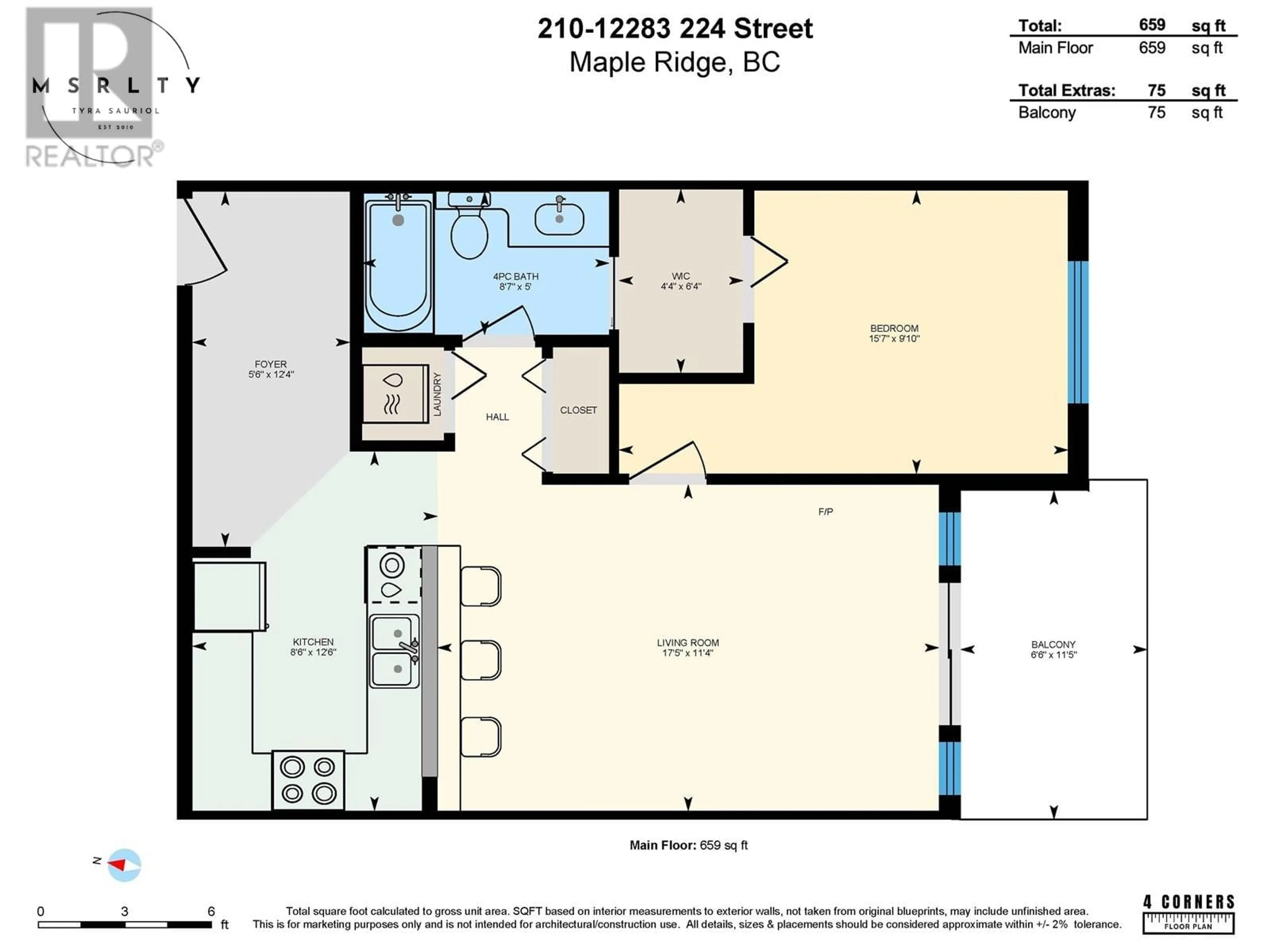 Floor plan for 210 - 12283 224 STREET, Maple Ridge British Columbia V2X8Z3