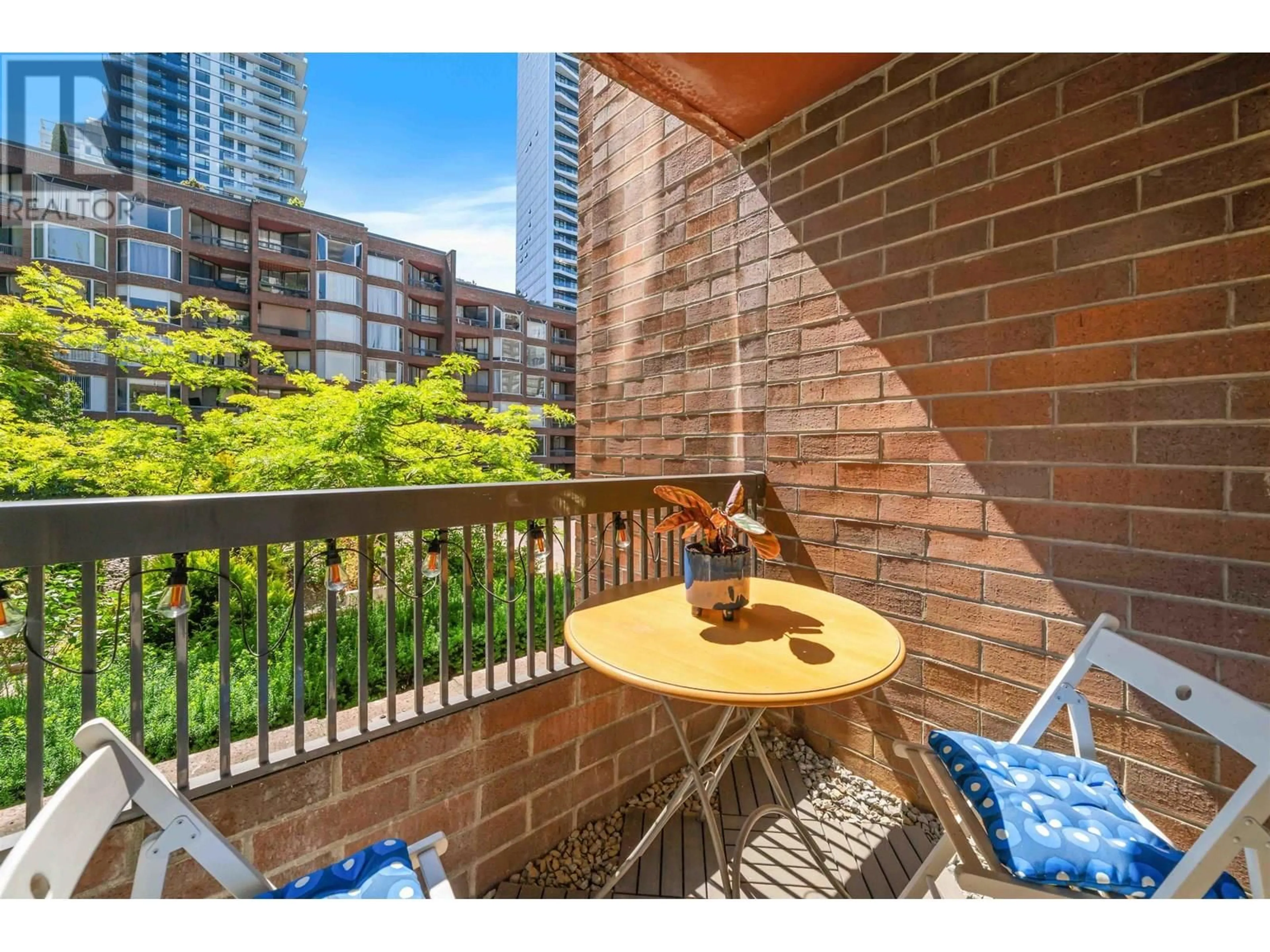Balcony in the apartment, city buildings view from balcony for 318 - 1330 BURRARD STREET, Vancouver British Columbia V6Z2B8