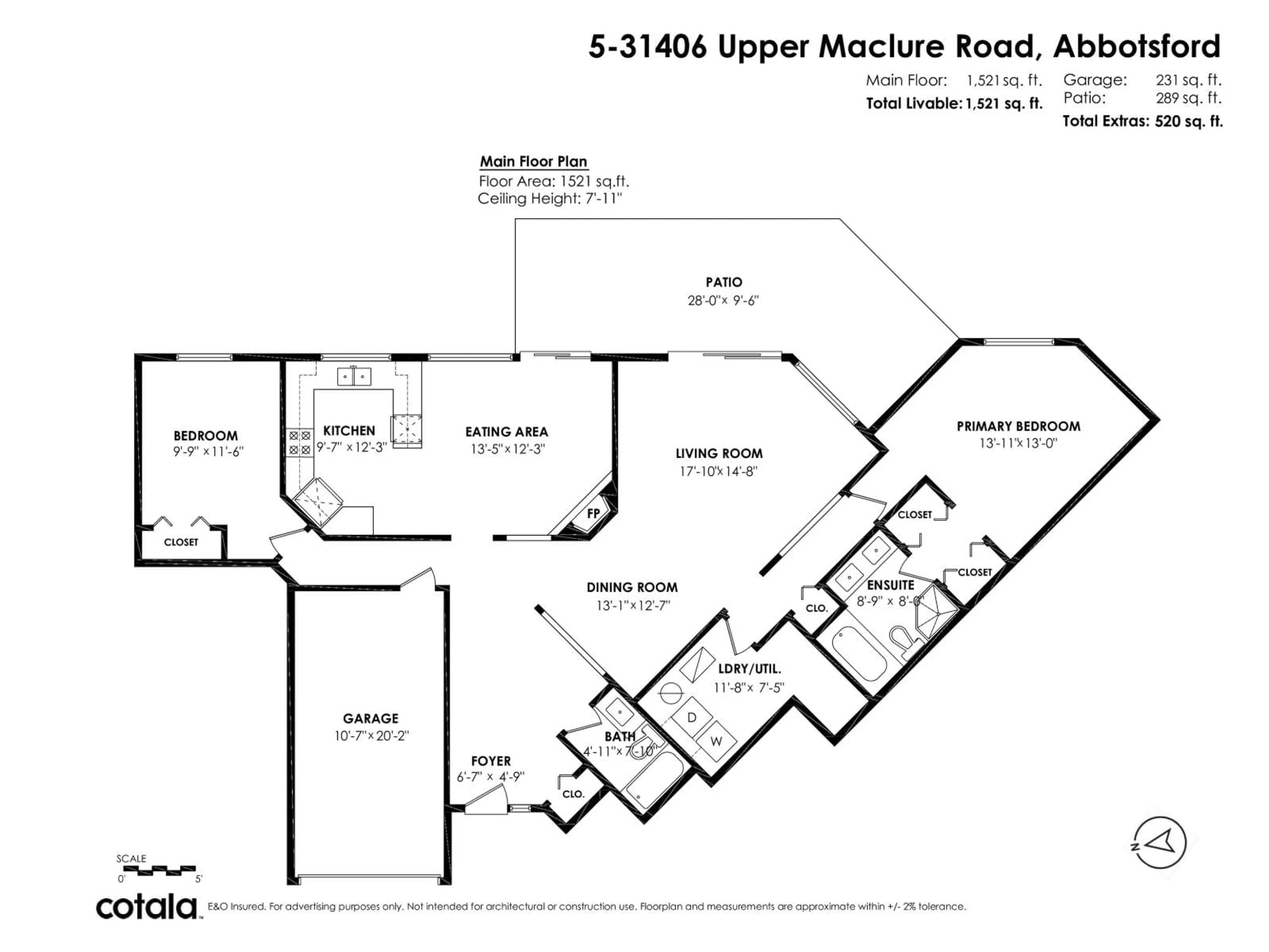 Floor plan for 5 - 31406 UPPER MACLURE, Abbotsford British Columbia V2T5L8