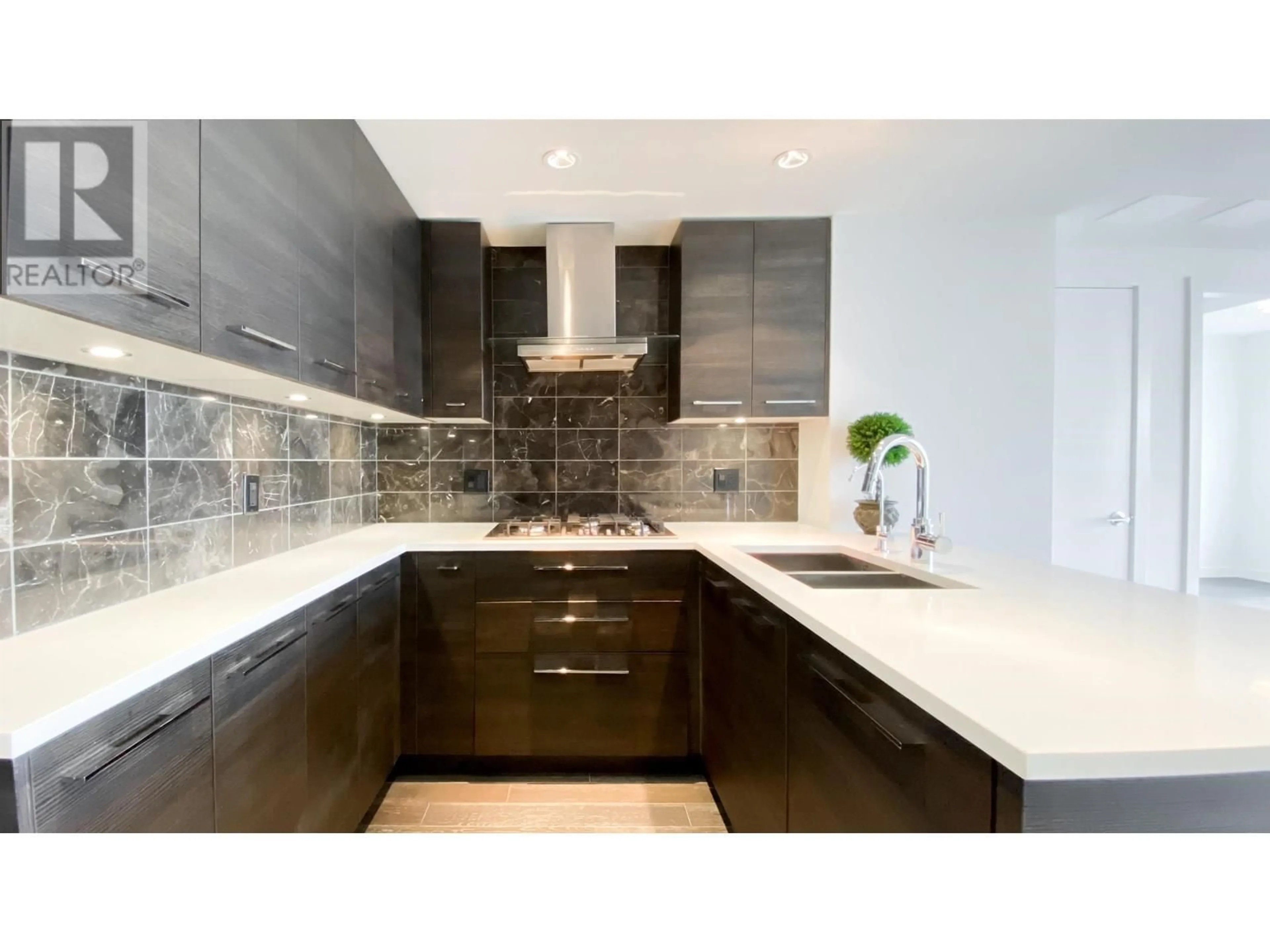 Contemporary kitchen, ceramic/tile floor for 1706 - 7488 LANSDOWNE ROAD, Richmond British Columbia V7C0B9