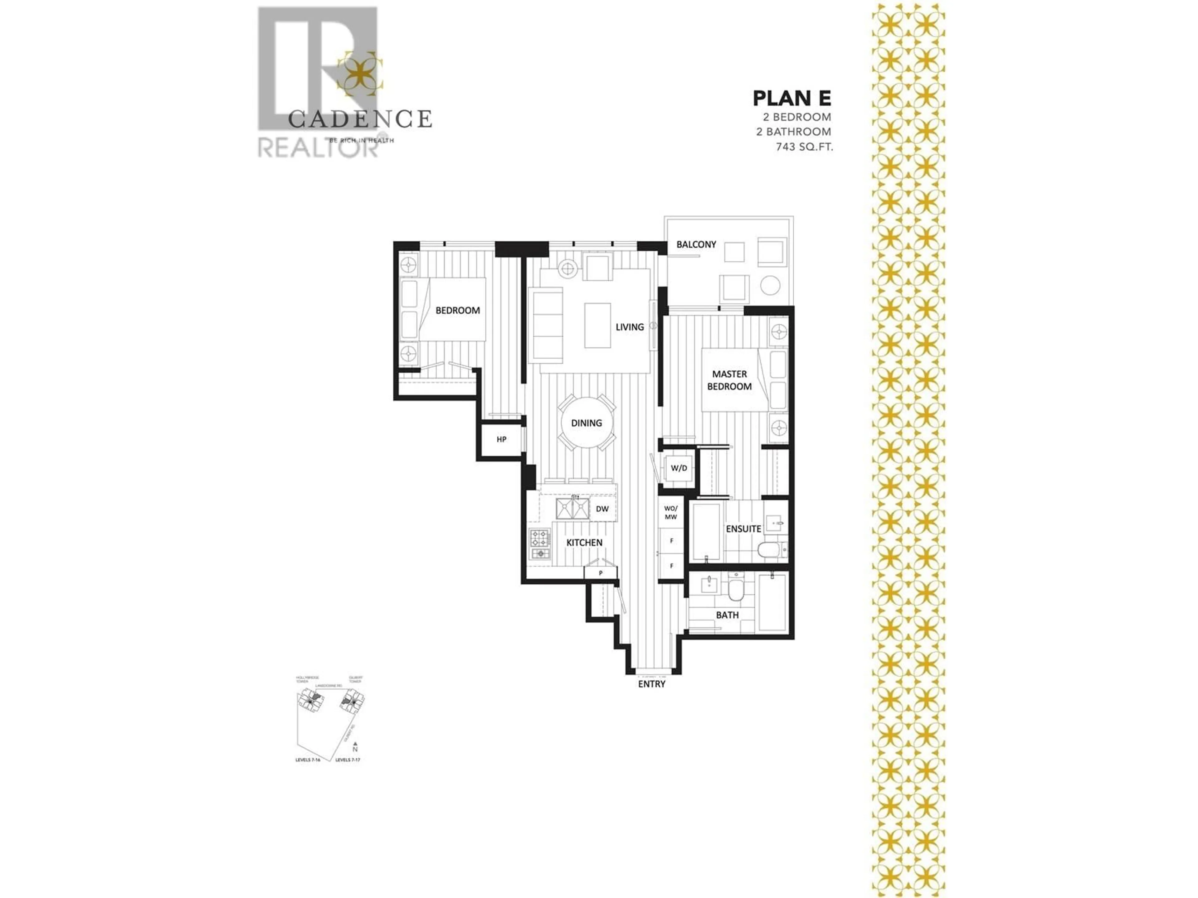 Floor plan for 1706 - 7488 LANSDOWNE ROAD, Richmond British Columbia V7C0B9