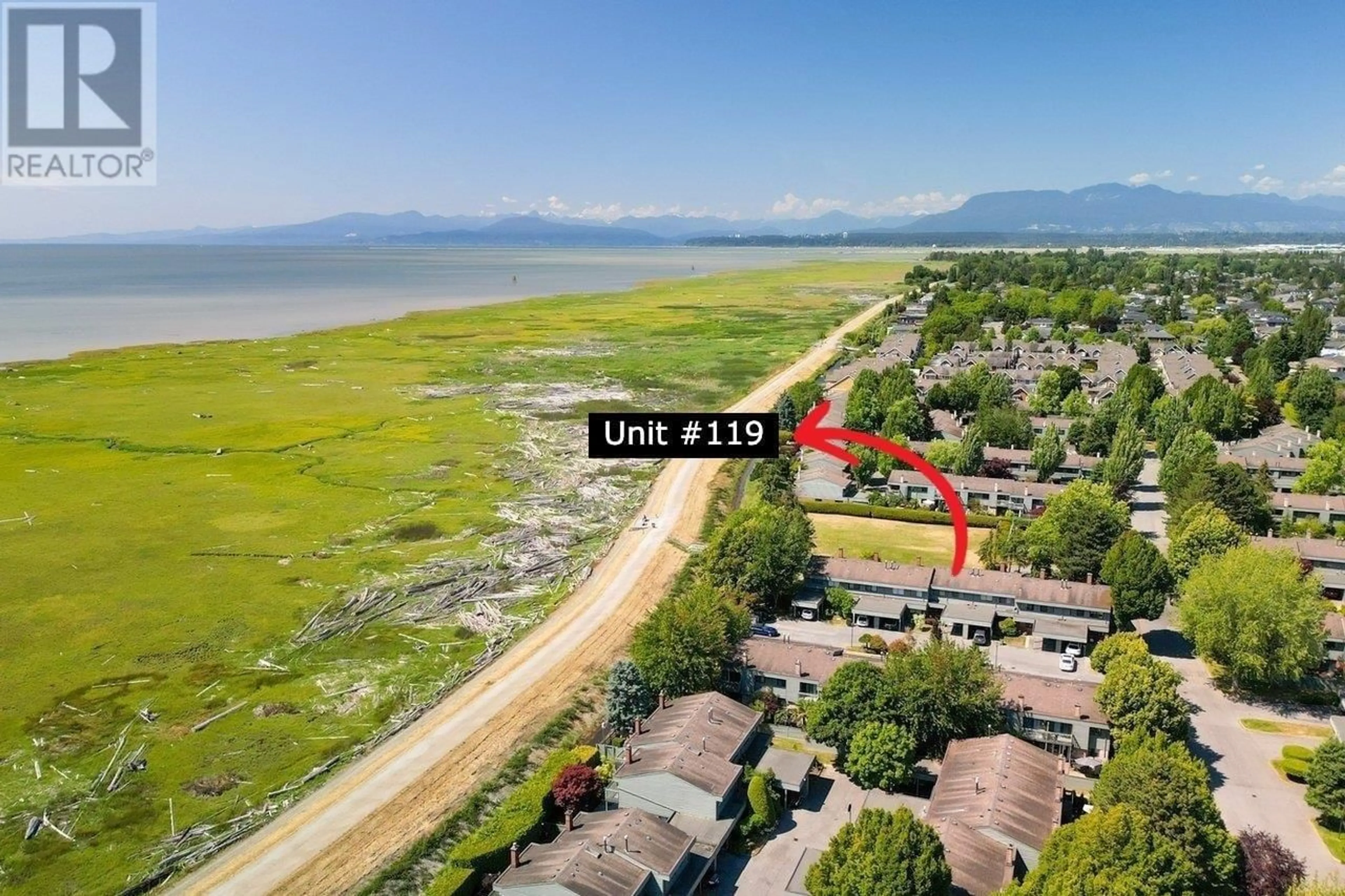 A pic from outside/outdoor area/front of a property/back of a property/a pic from drone, water/lake/river/ocean view for 119 - 3031 WILLIAMS ROAD, Richmond British Columbia V7E4E9