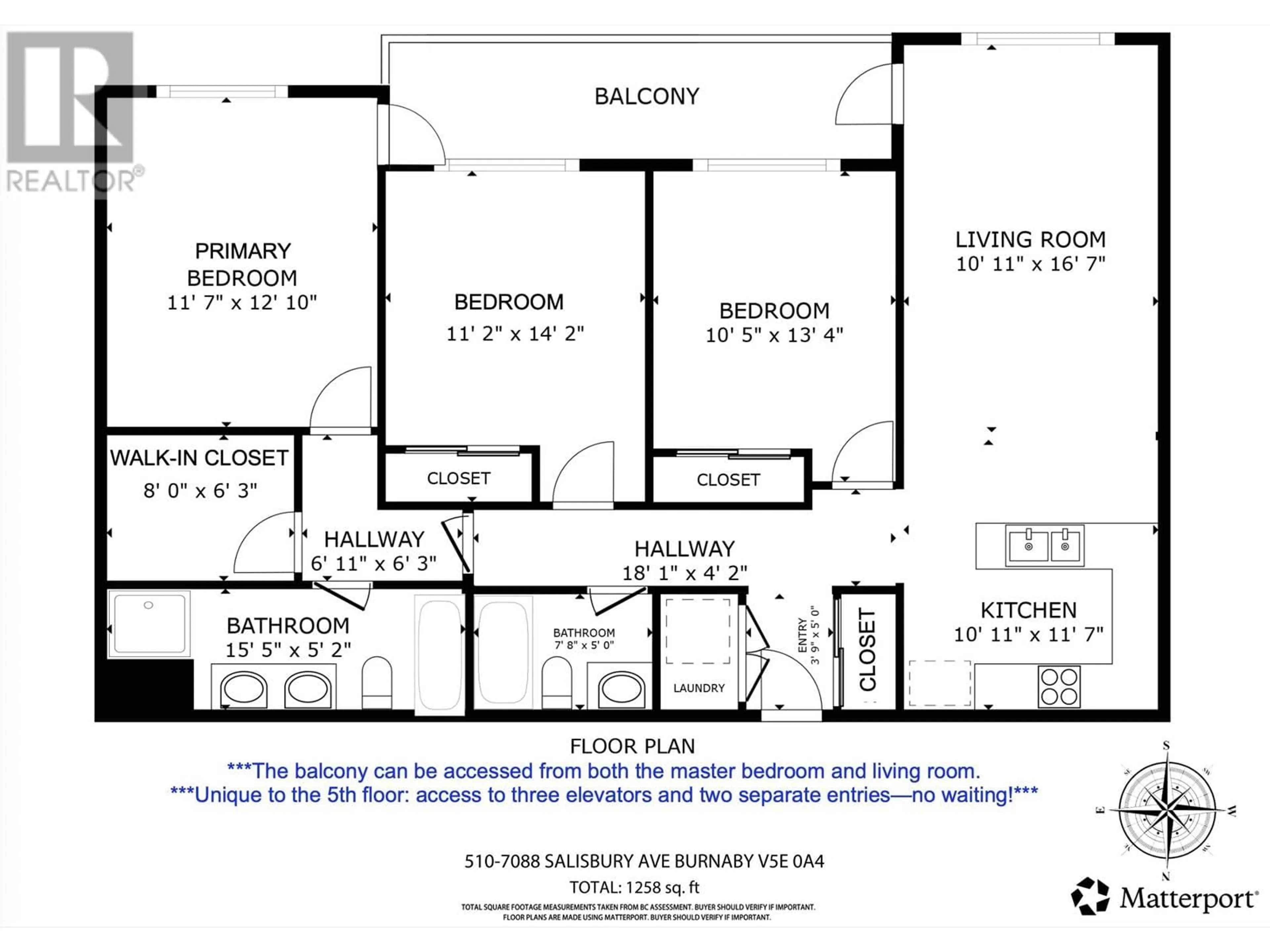 Floor plan for 510 - 7088 SALISBURY AVENUE, Burnaby British Columbia V5E0A4