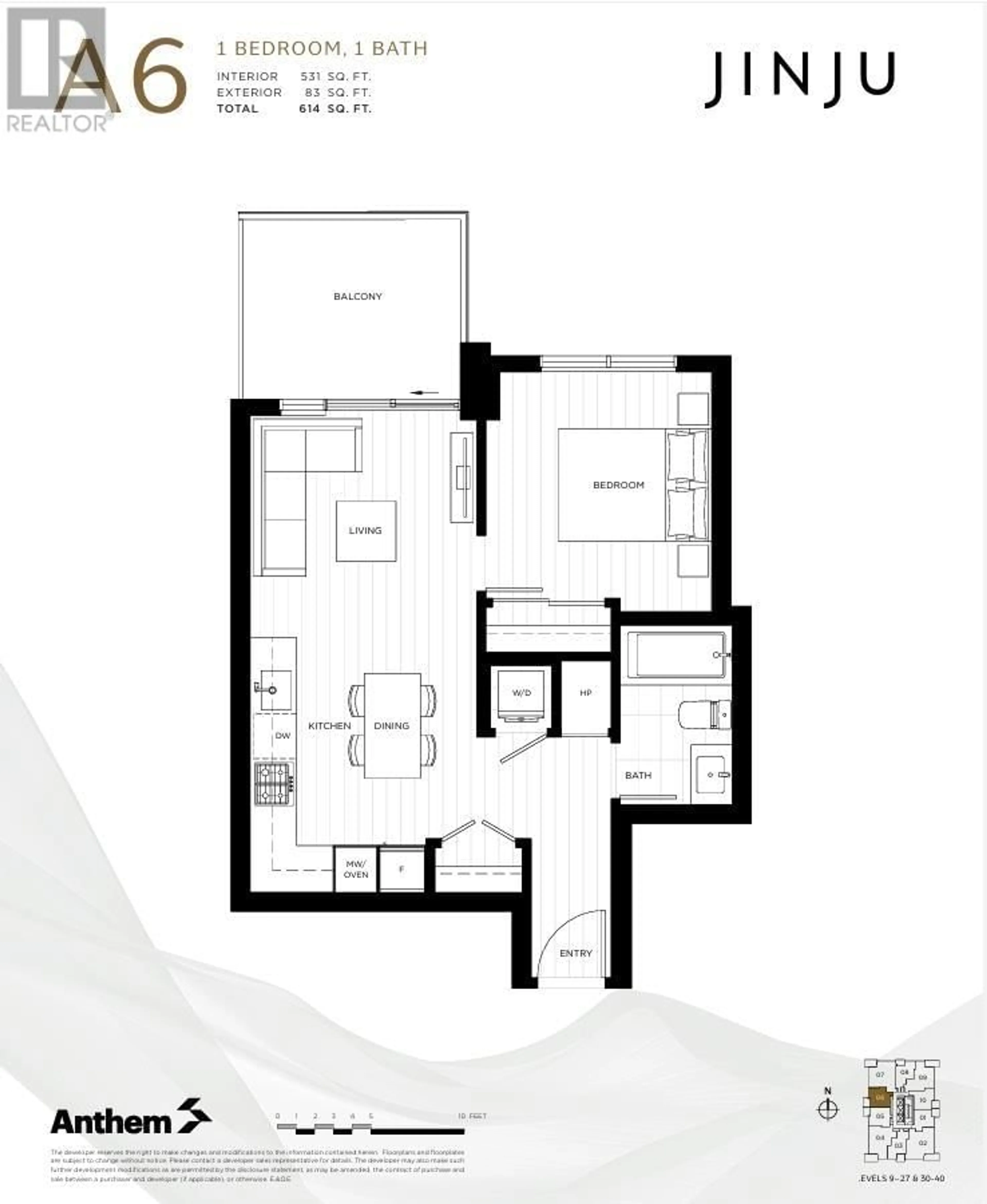 Floor plan for 2706 - 537 COTTONWOOD AVENUE, Coquitlam British Columbia V3J0S4