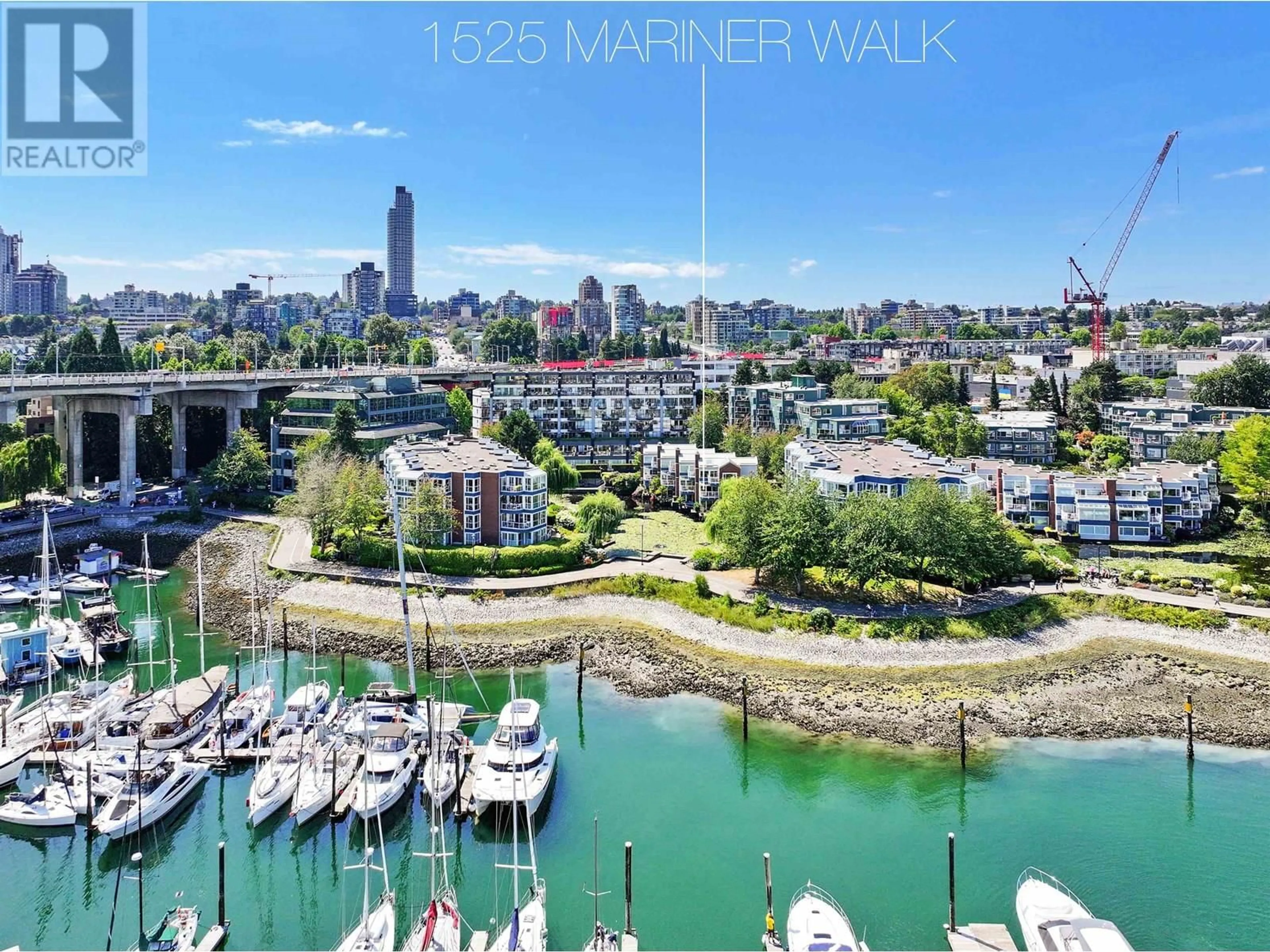 A pic from outside/outdoor area/front of a property/back of a property/a pic from drone, water/lake/river/ocean view for 1525 MARINER WALK, Vancouver British Columbia V6J5A6