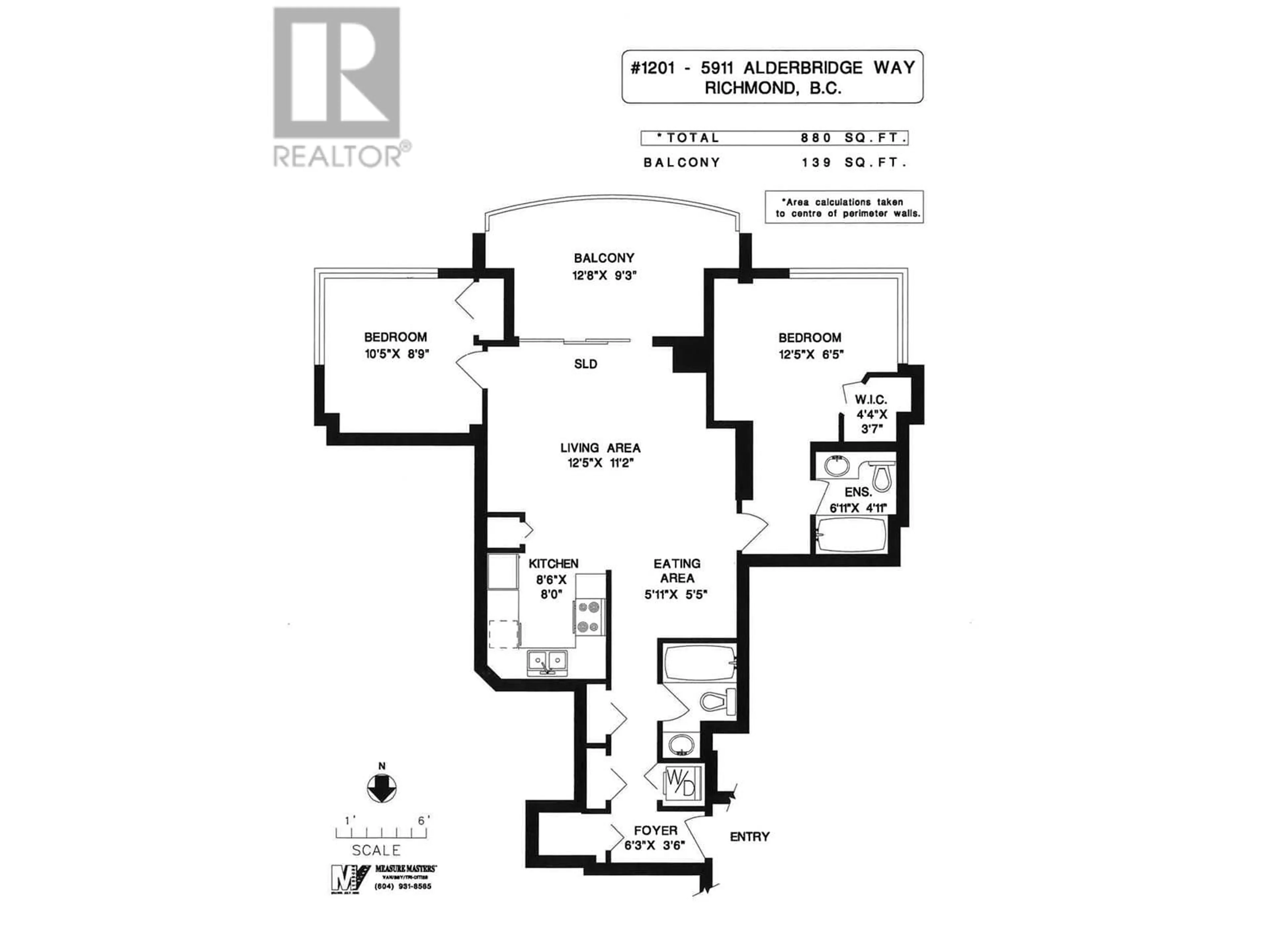 Floor plan for 1201 - 5911 ALDERBRIDGE WAY, Richmond British Columbia V6X4C6