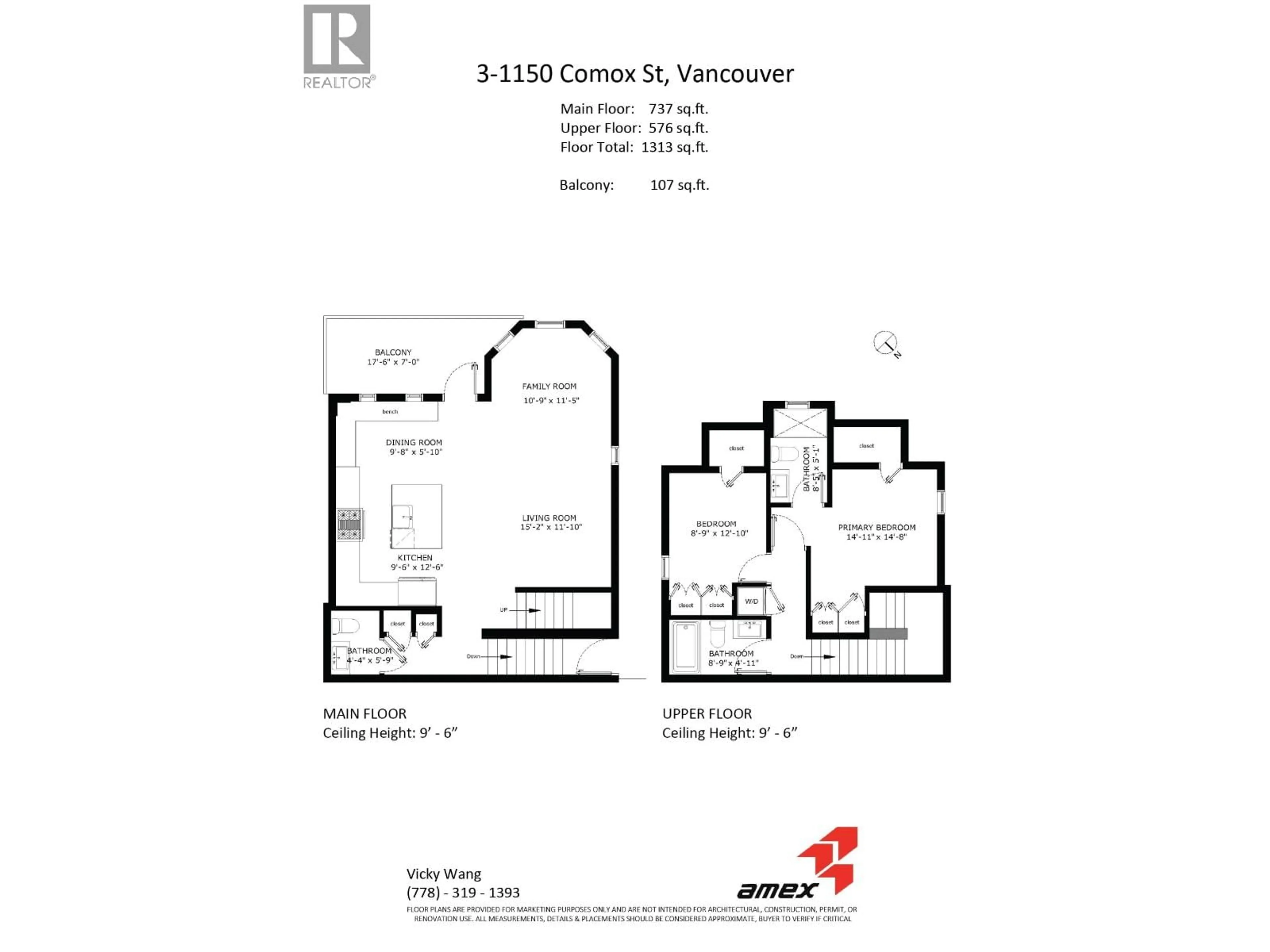 Floor plan for 3 - 1150 COMOX STREET, Vancouver British Columbia V6E1K5