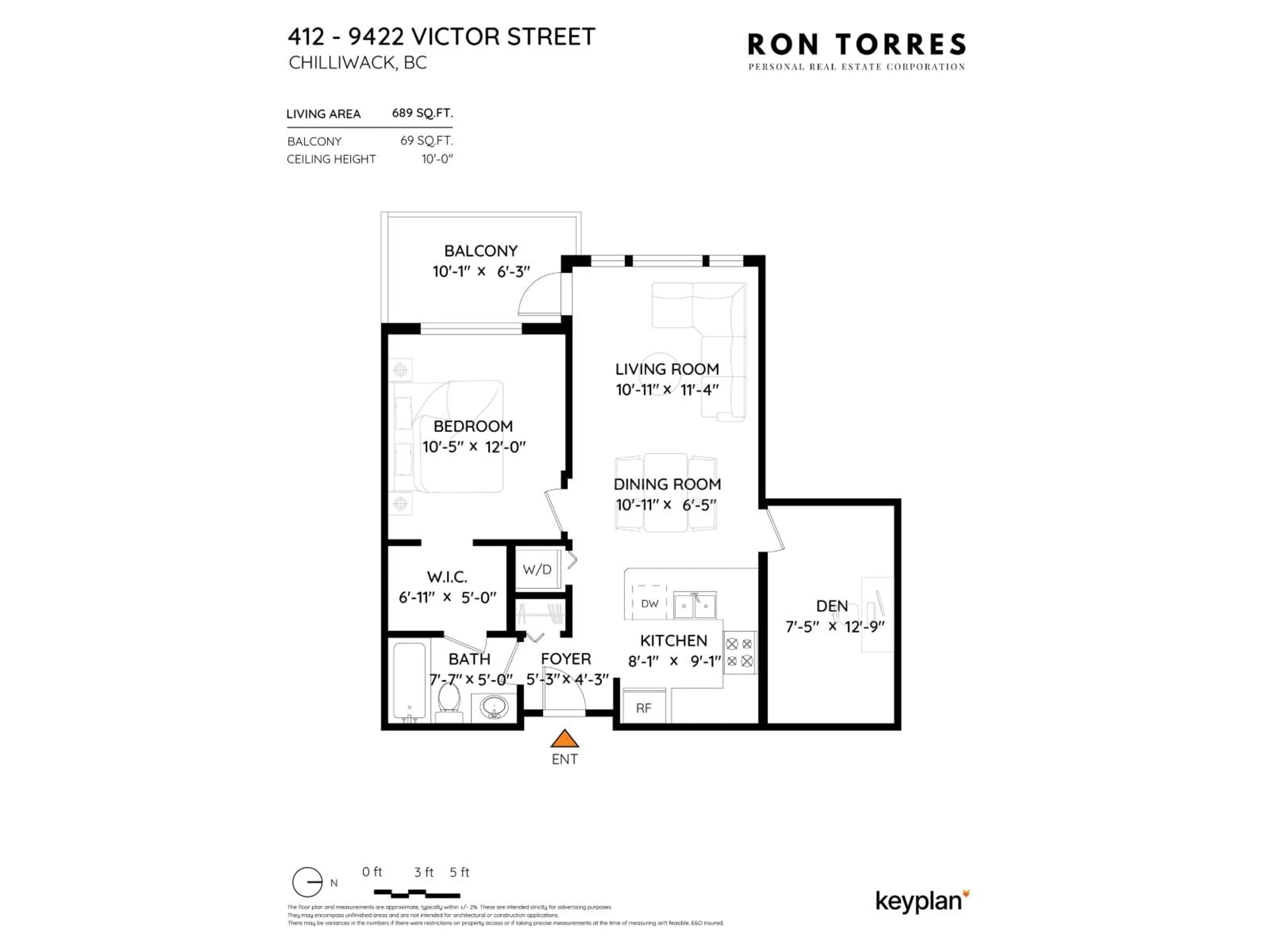 Floor plan for 412 - 9422 VICTOR STREET, Chilliwack British Columbia V2P0B8