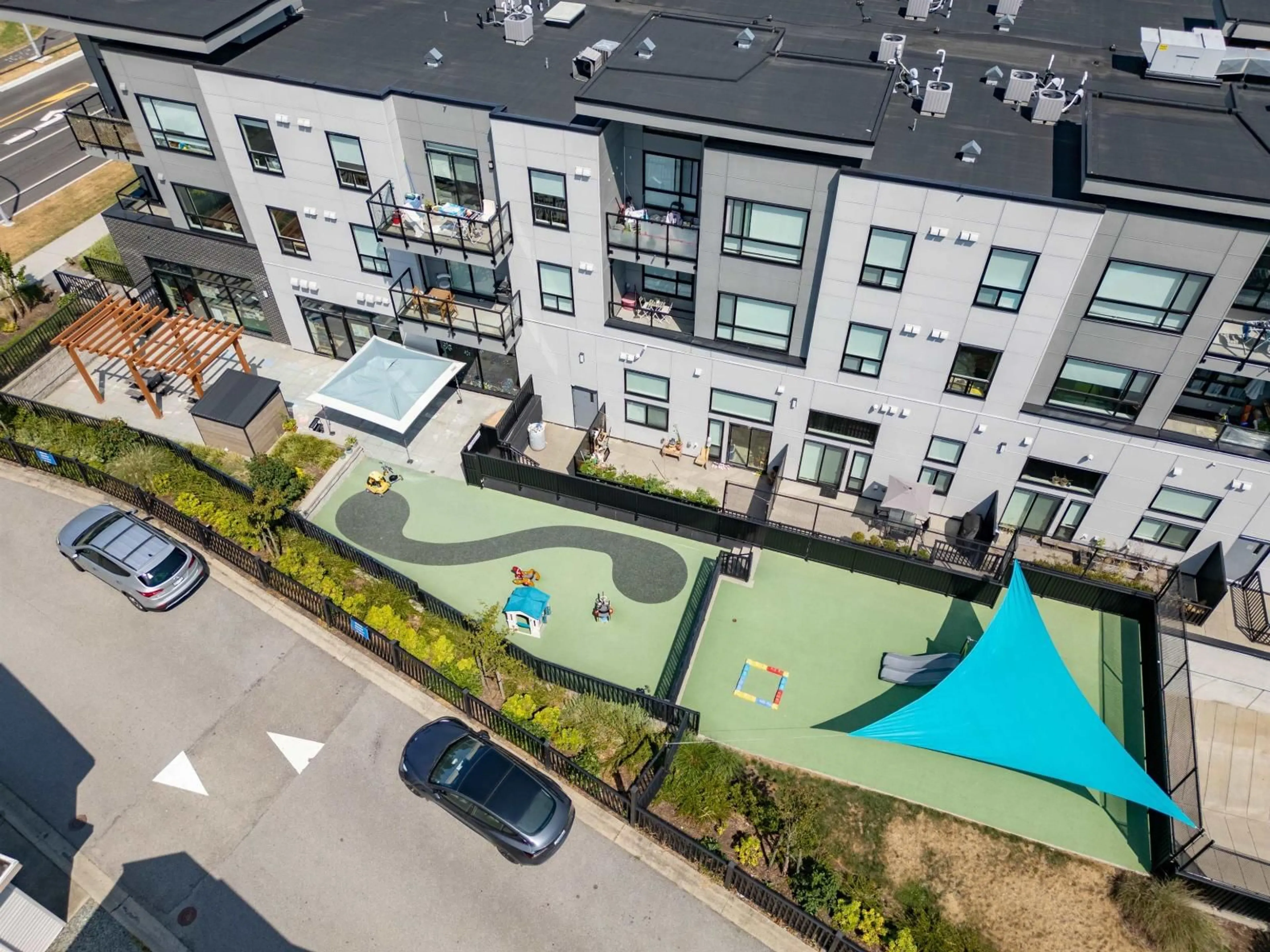 A pic from outside/outdoor area/front of a property/back of a property/a pic from drone, city buildings view from balcony for 212 - 14818 60, Surrey British Columbia V3S0B5