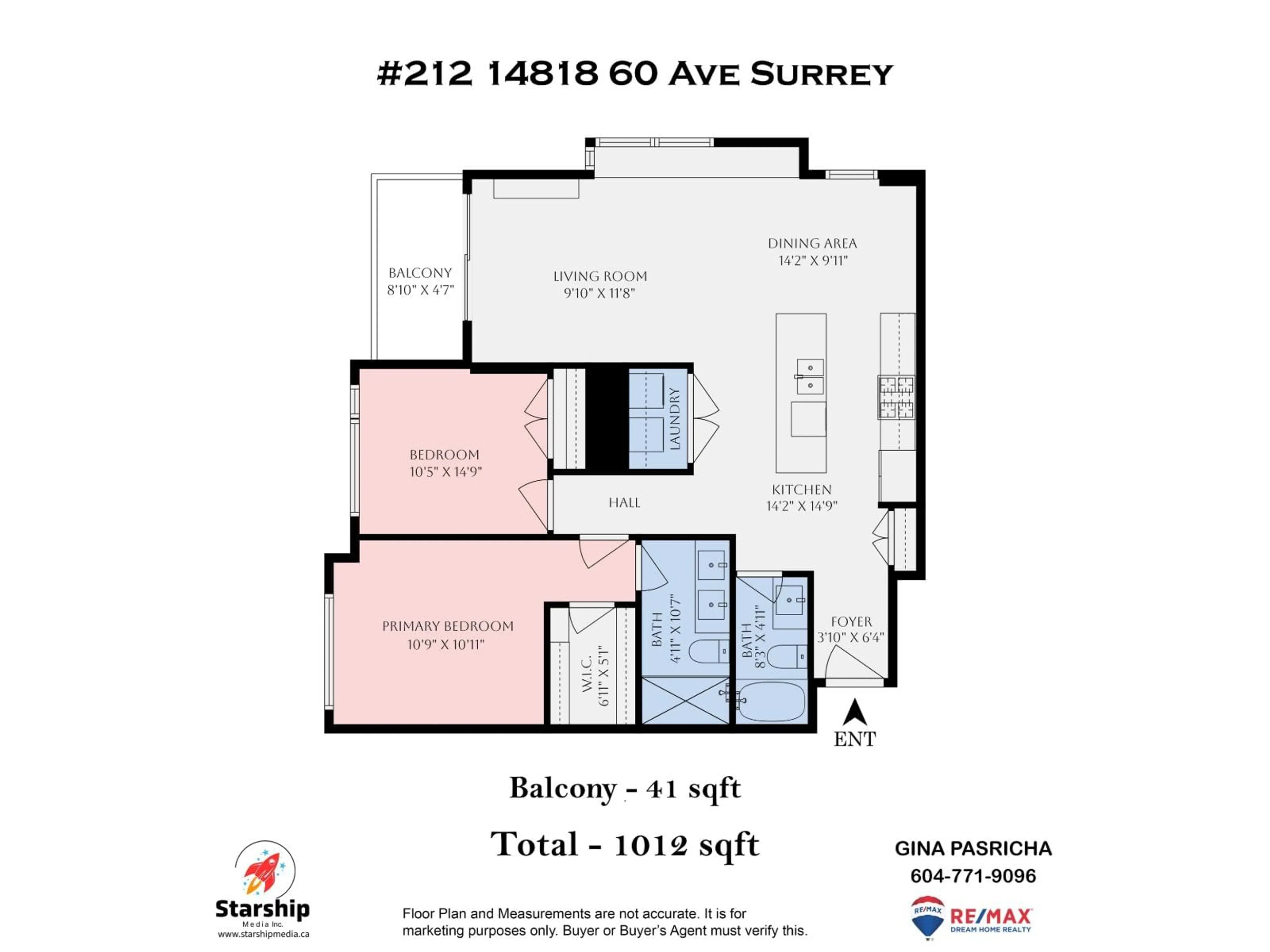 Floor plan for 212 - 14818 60, Surrey British Columbia V3S0B5