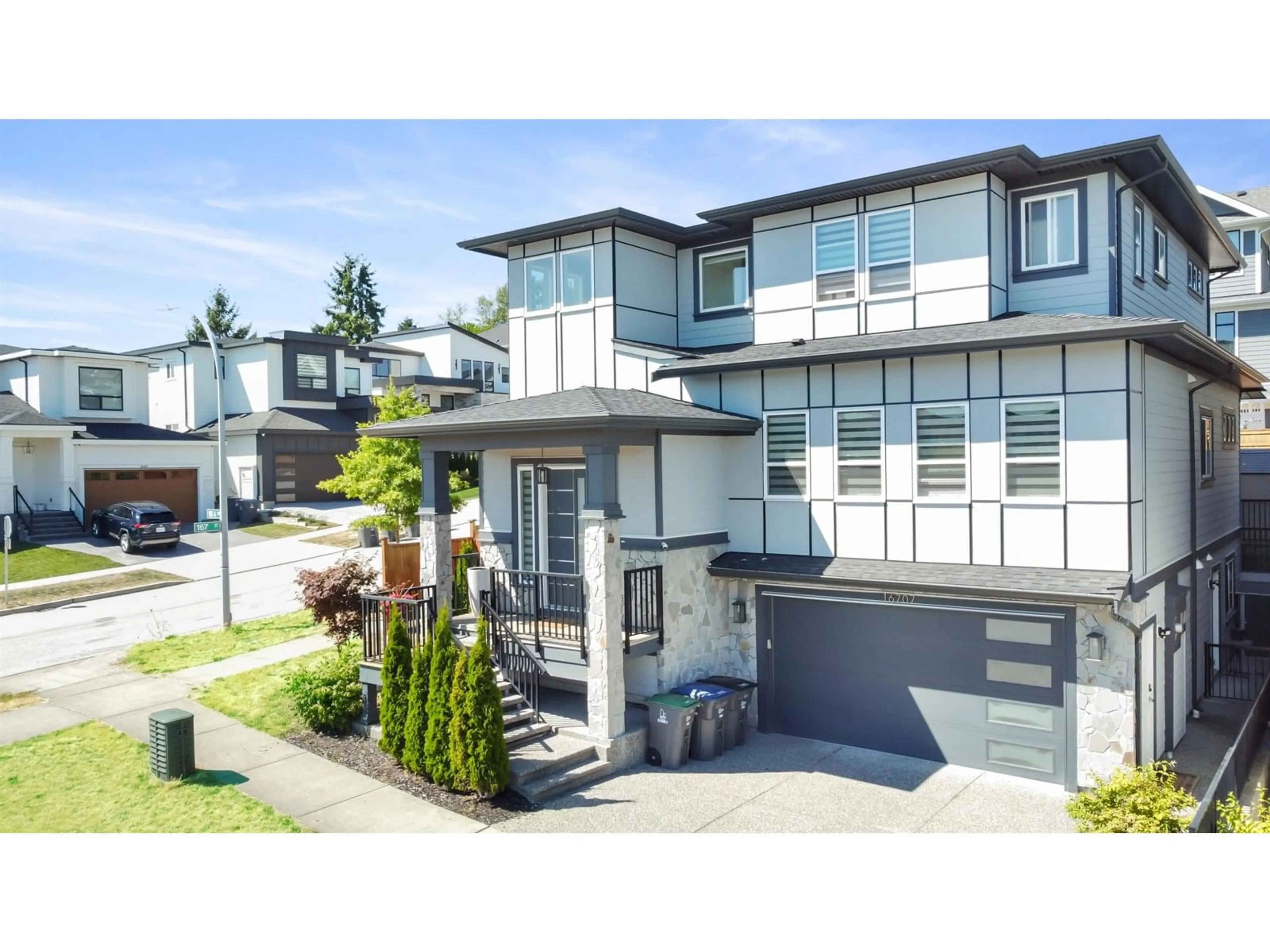 Home with vinyl exterior material, street for 16707 16A, Surrey British Columbia V3Z0B4