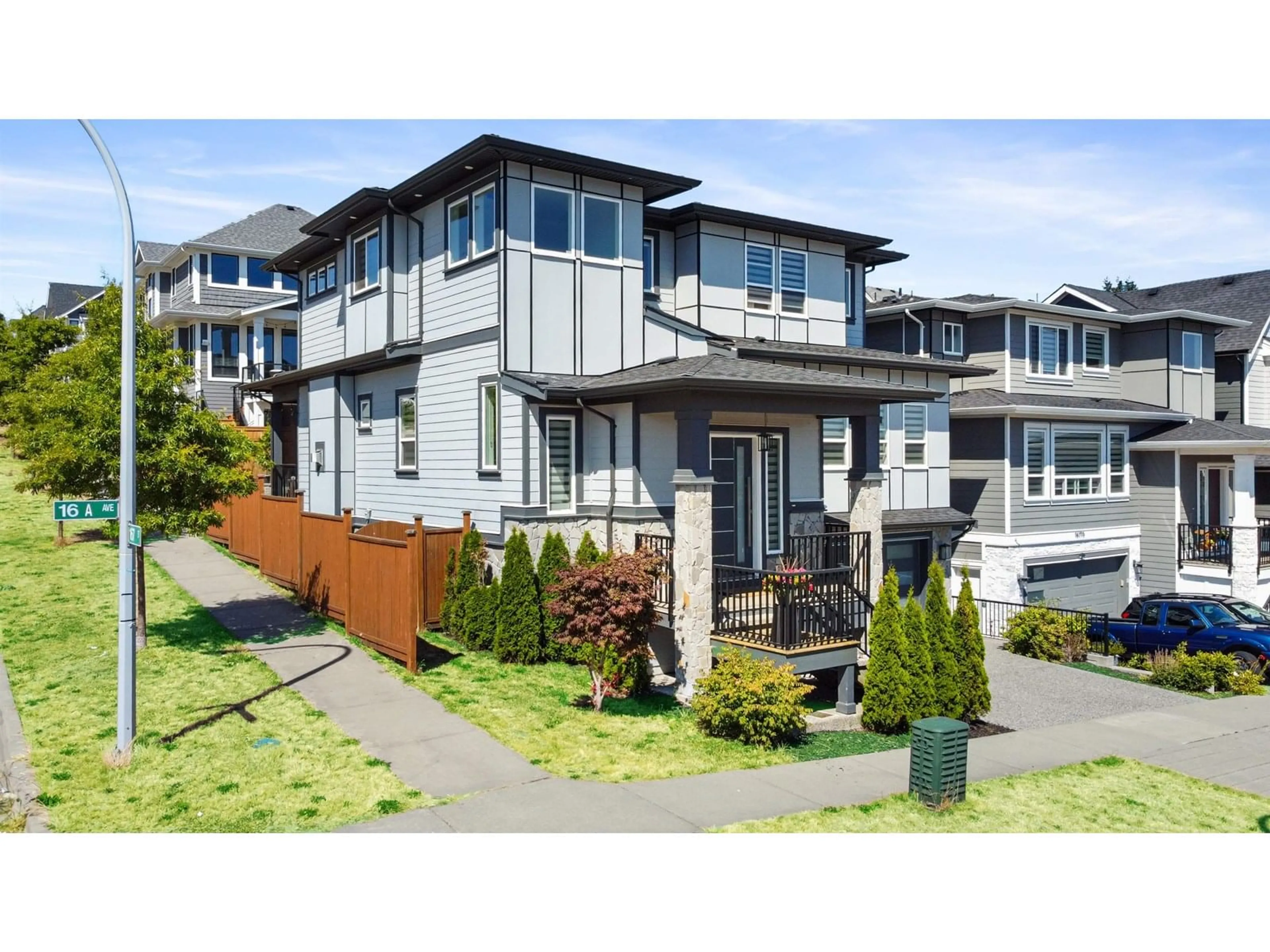 Home with vinyl exterior material, street for 16707 16A, Surrey British Columbia V3Z0B4