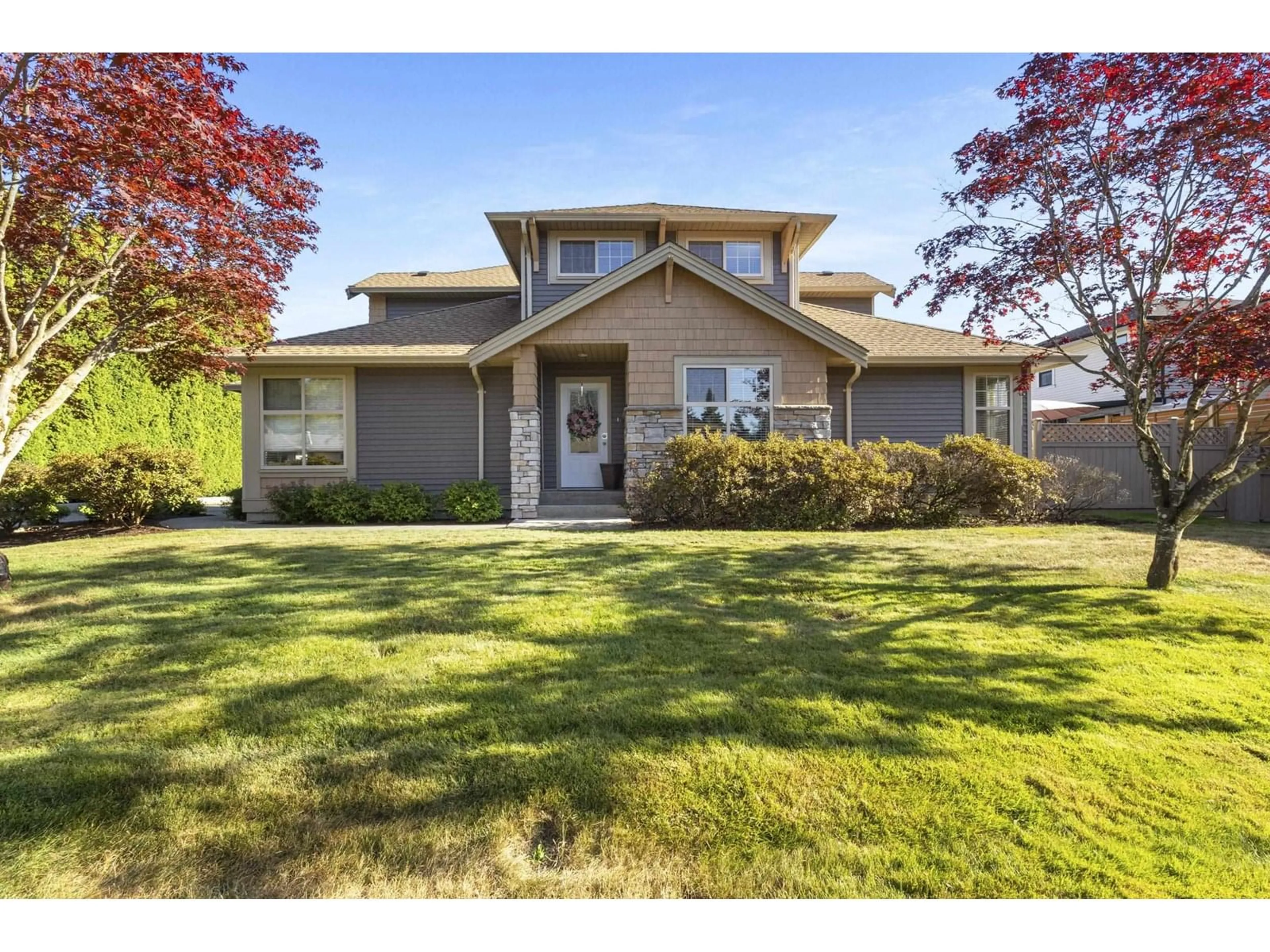 Home with vinyl exterior material, street for 1 - 46150 RIVERSIDE DRIVE, Chilliwack British Columbia V2P3K9