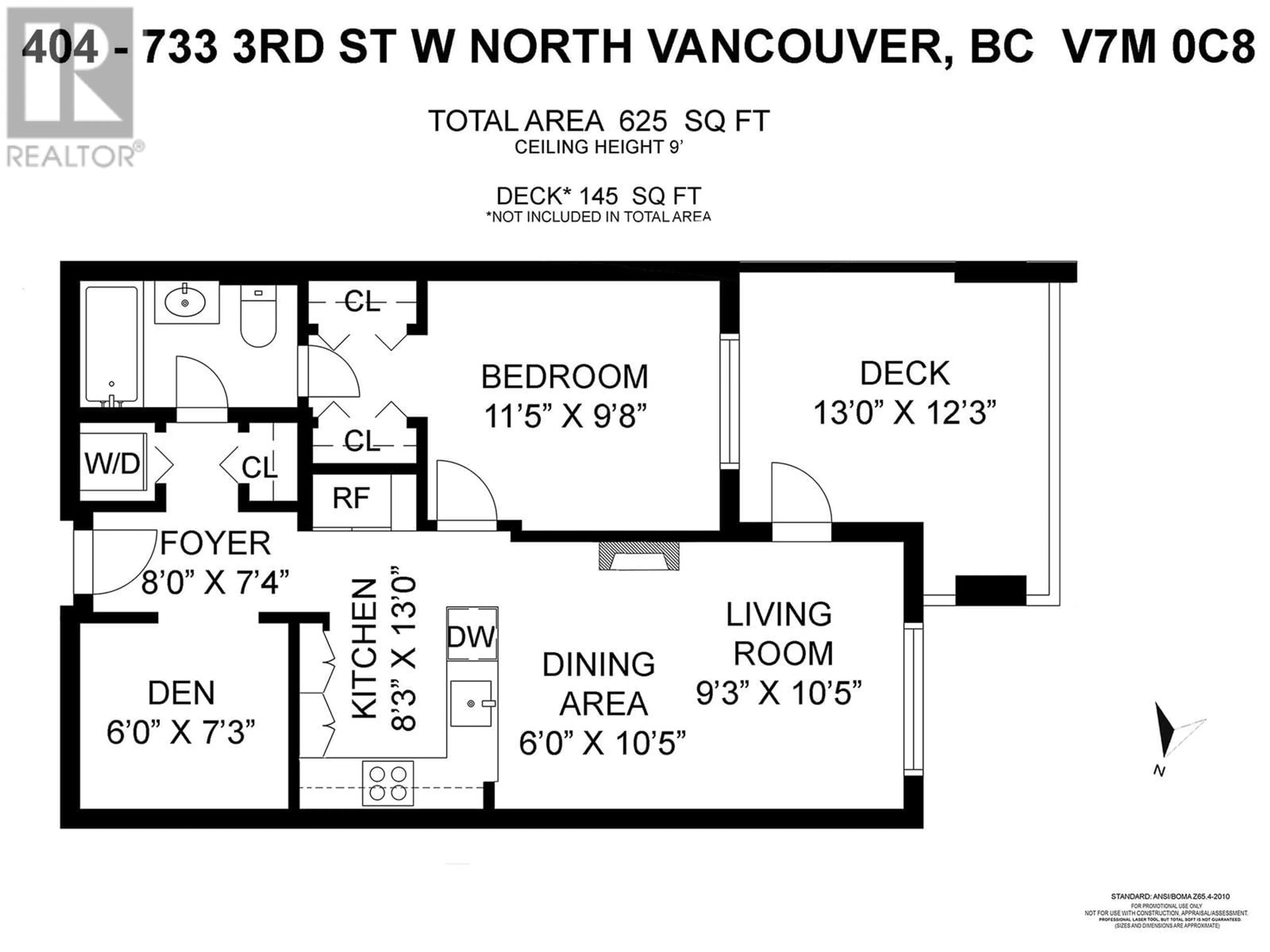 Floor plan for 404 - 733 3RD STREET, North Vancouver British Columbia V7M0C8