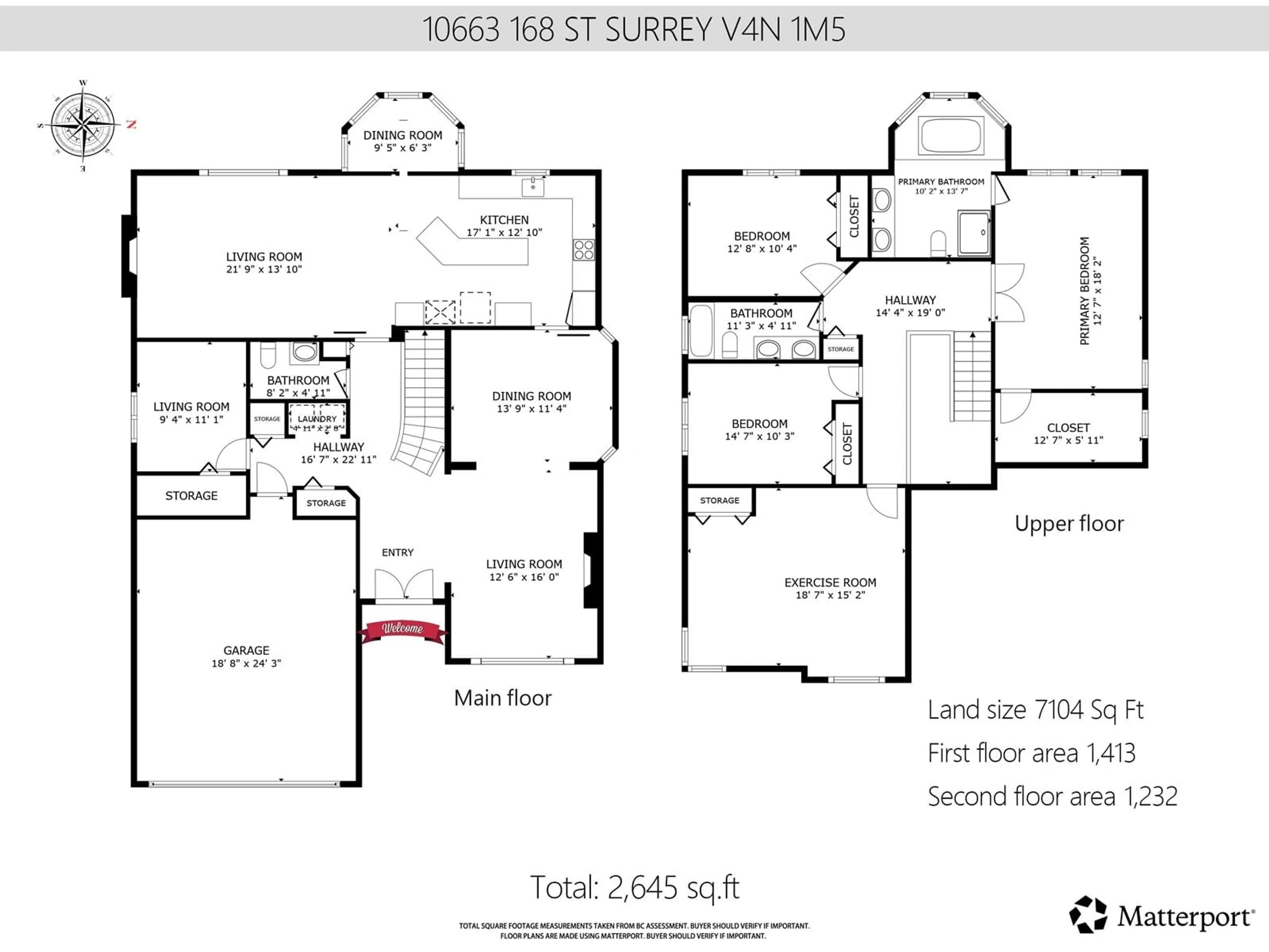 Floor plan for 10663 168TH, Surrey British Columbia V4N1M5