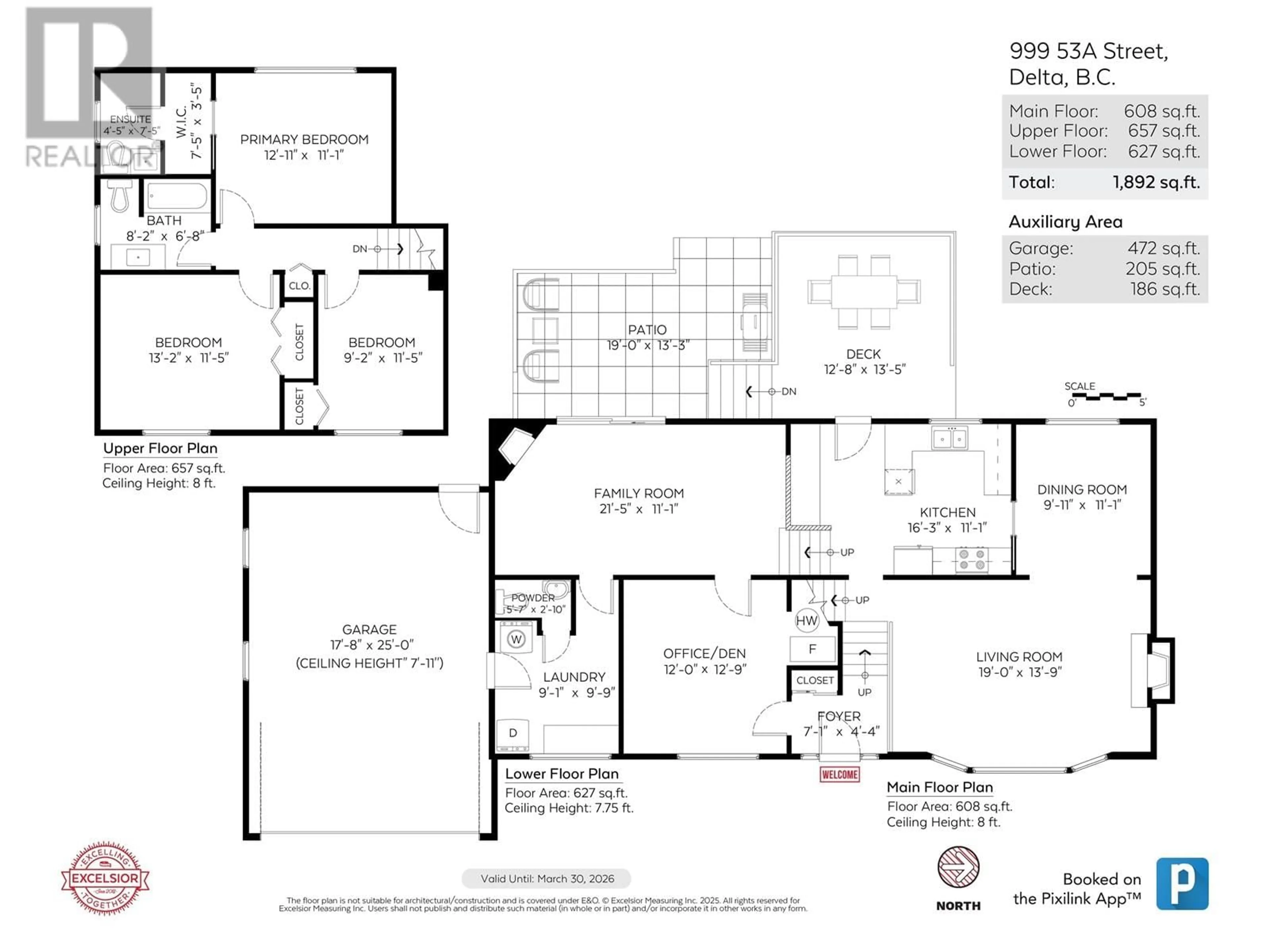 Floor plan for 999 53A STREET, Delta British Columbia V4M3E2