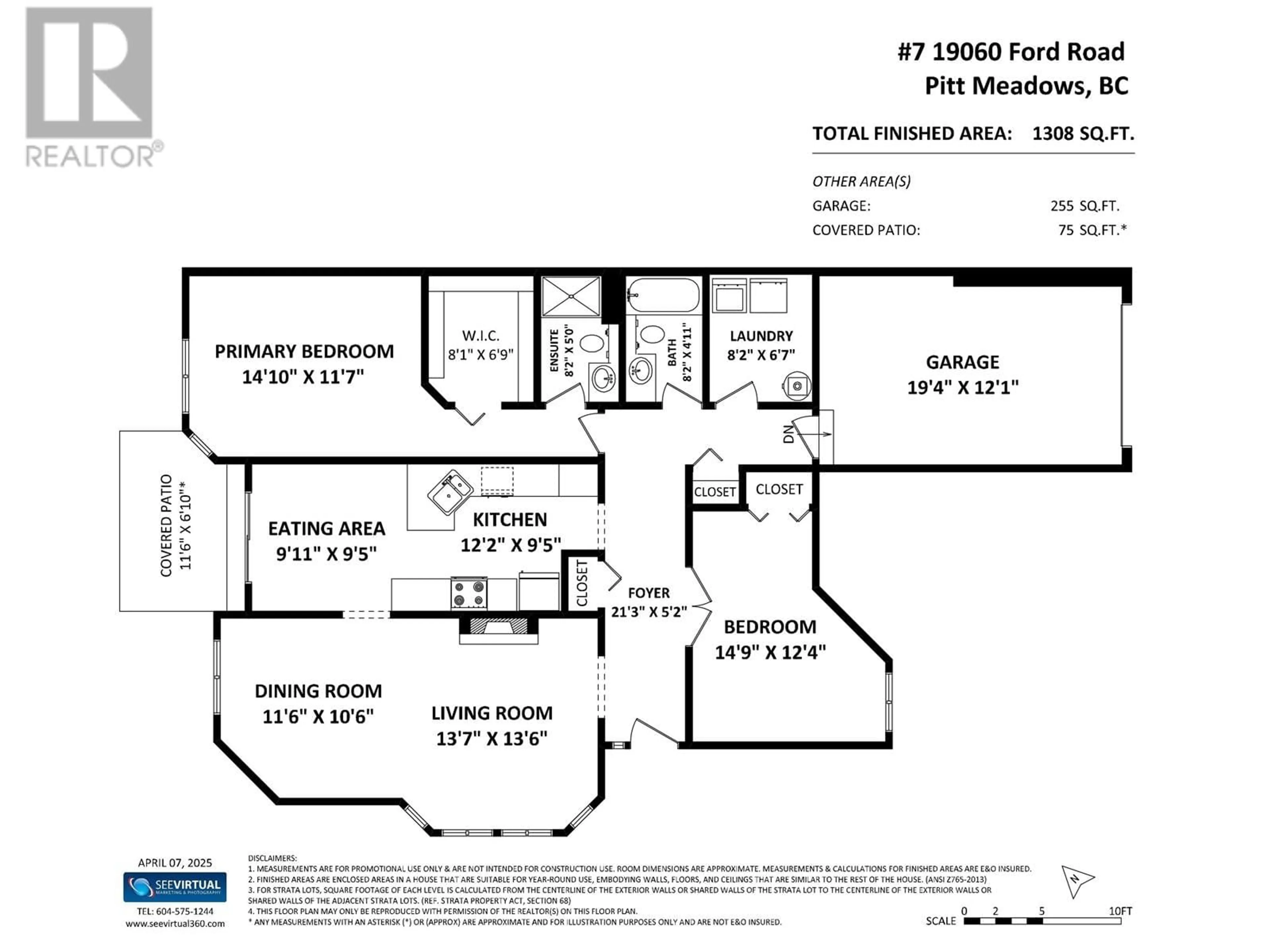 Floor plan for 7 - 19060 FORD ROAD, Pitt Meadows British Columbia V3Y2M2
