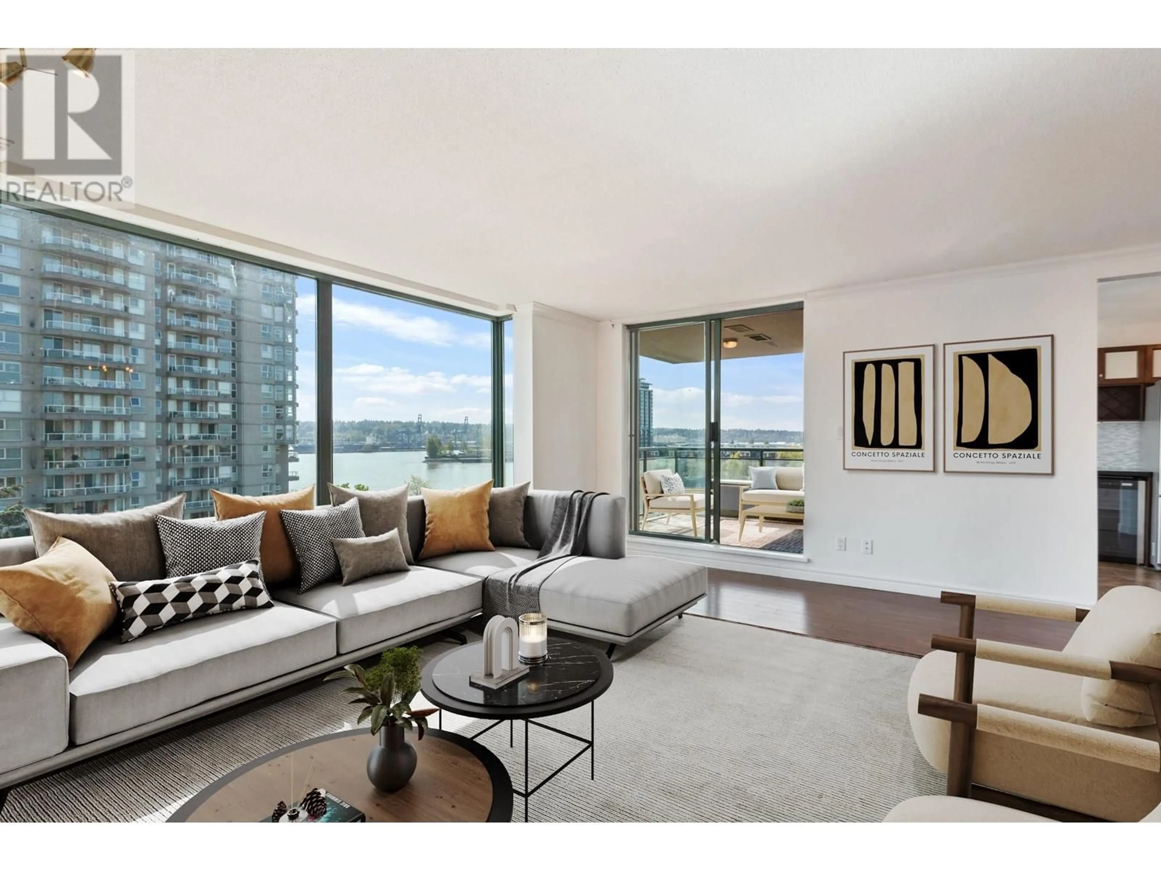 Living room with furniture, unknown for 801 - 8 LAGUNA COURT, New Westminster British Columbia V3M6M6