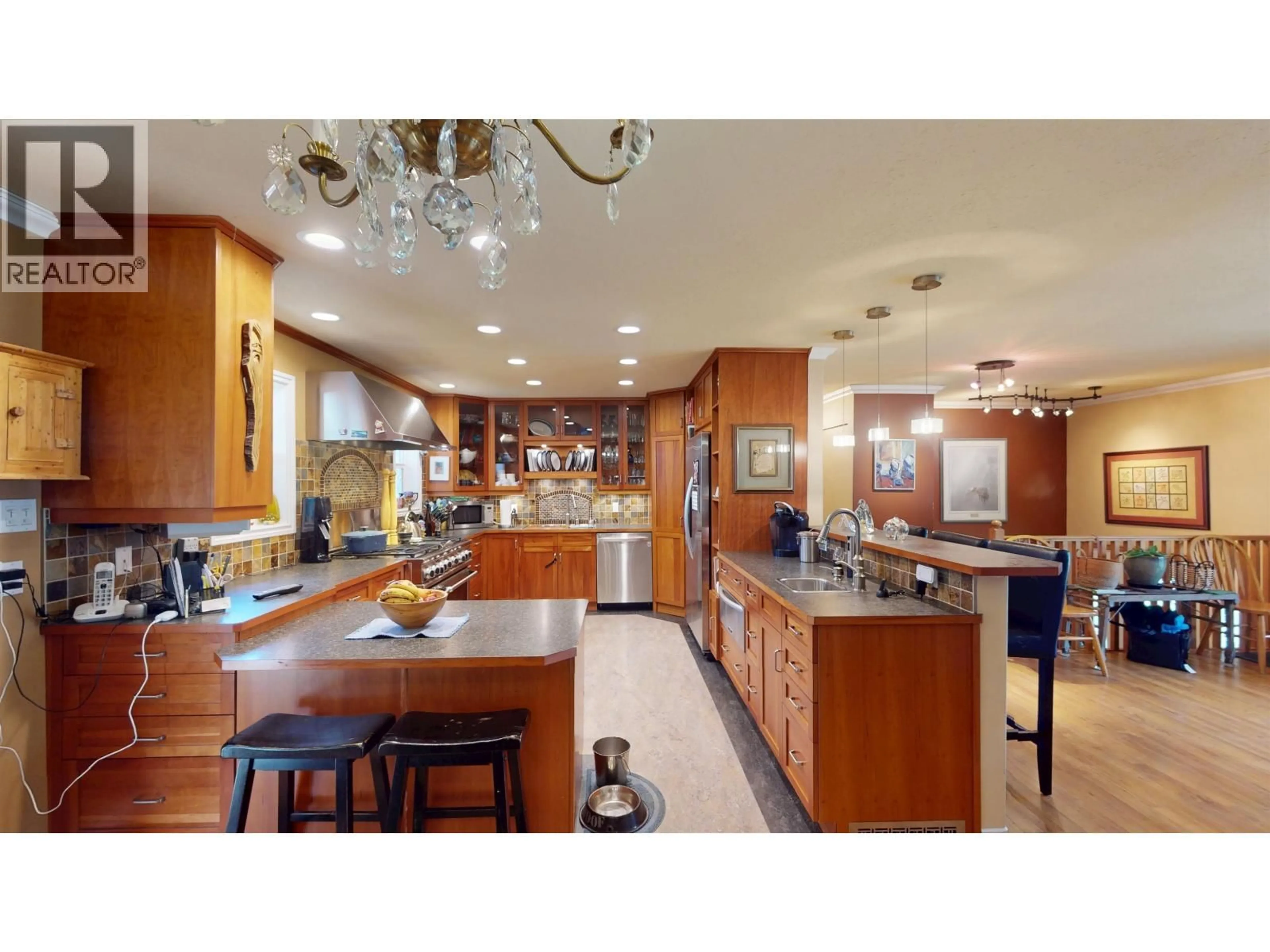 Open concept kitchen, ceramic/tile floor for 3417 JEWEL ROAD, Houston British Columbia V0J1Z0
