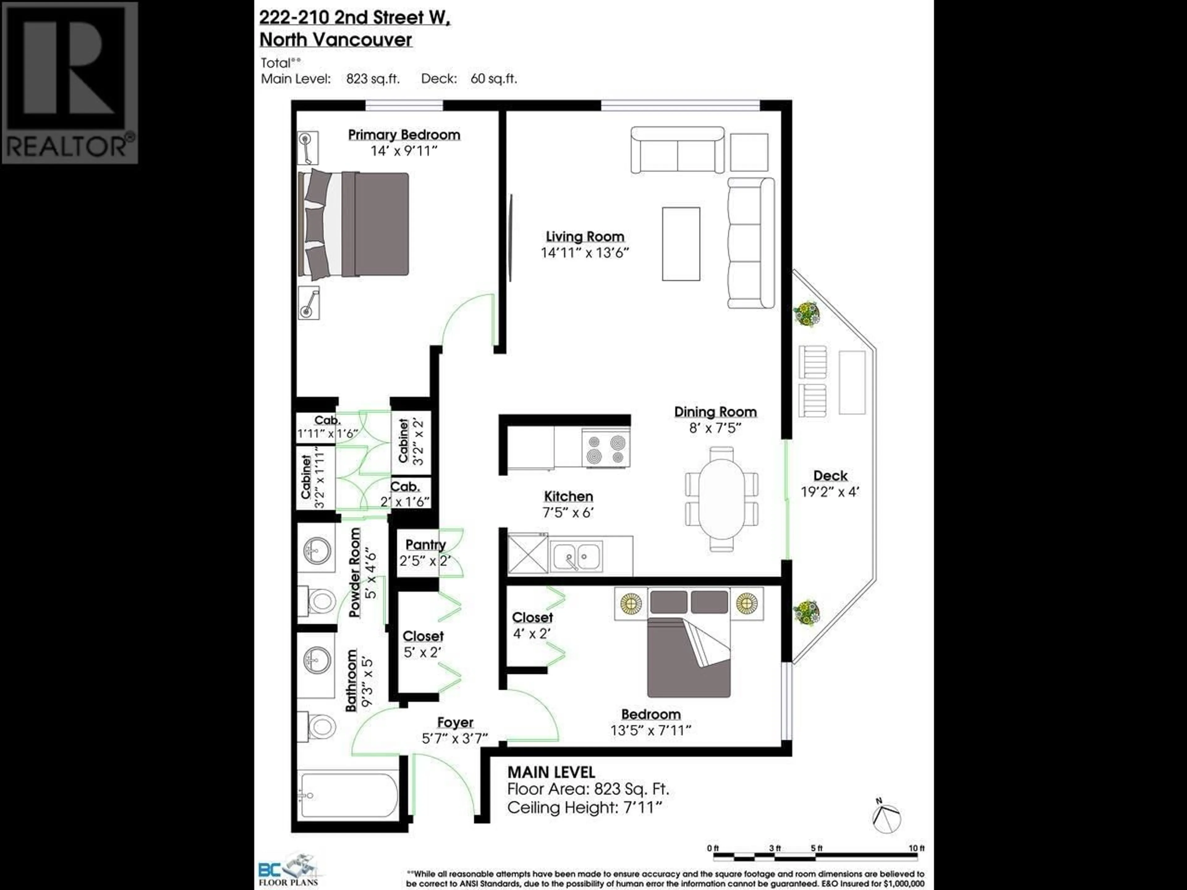 Floor plan for 222 - 210 2ND STREET, North Vancouver British Columbia V7M1C6