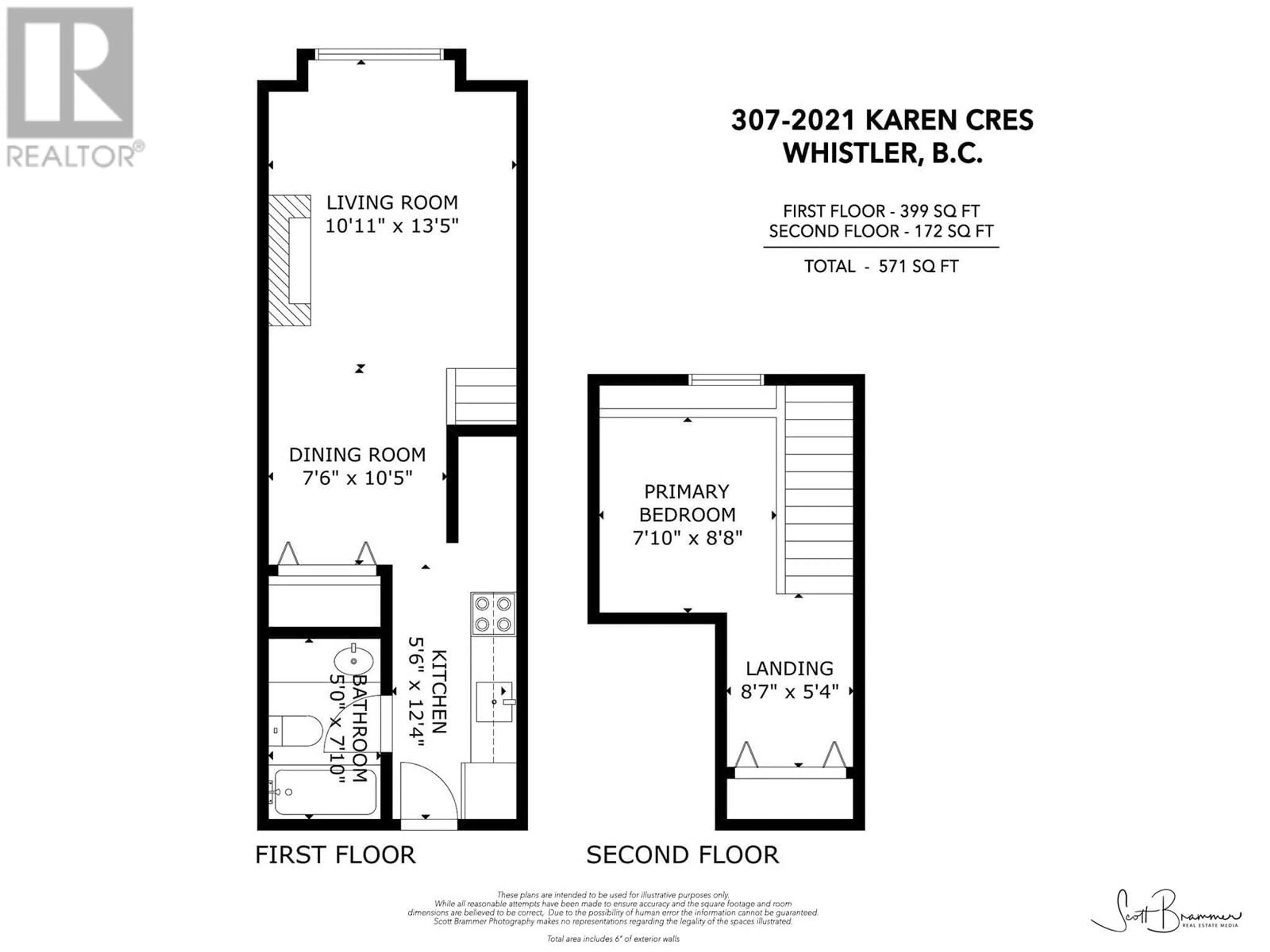 Floor plan for 307 - 2021 KAREN CRESCENT, Whistler British Columbia V8E0H1