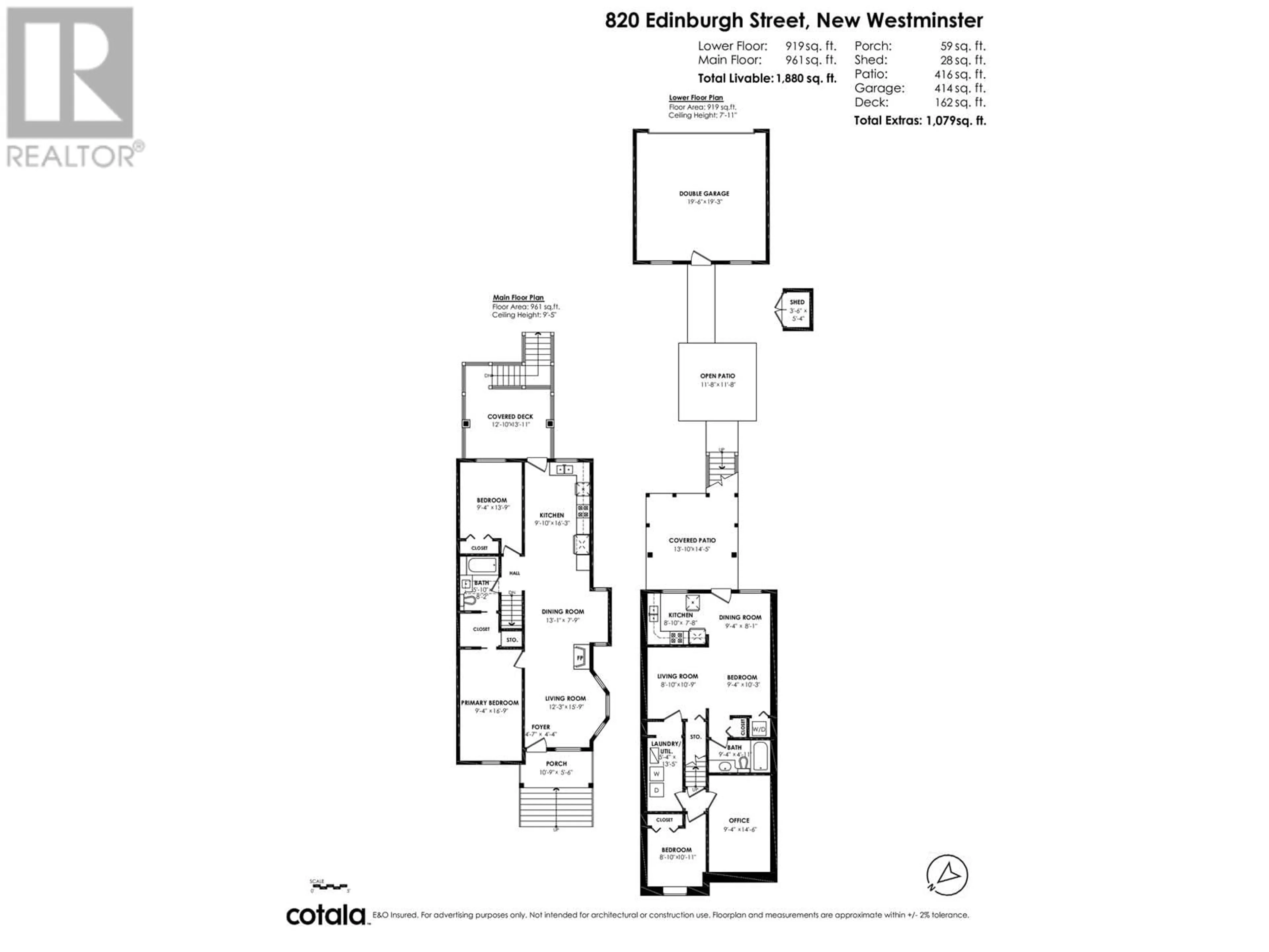 Floor plan for 820 EDINBURGH STREET, New Westminster British Columbia V3M2V3