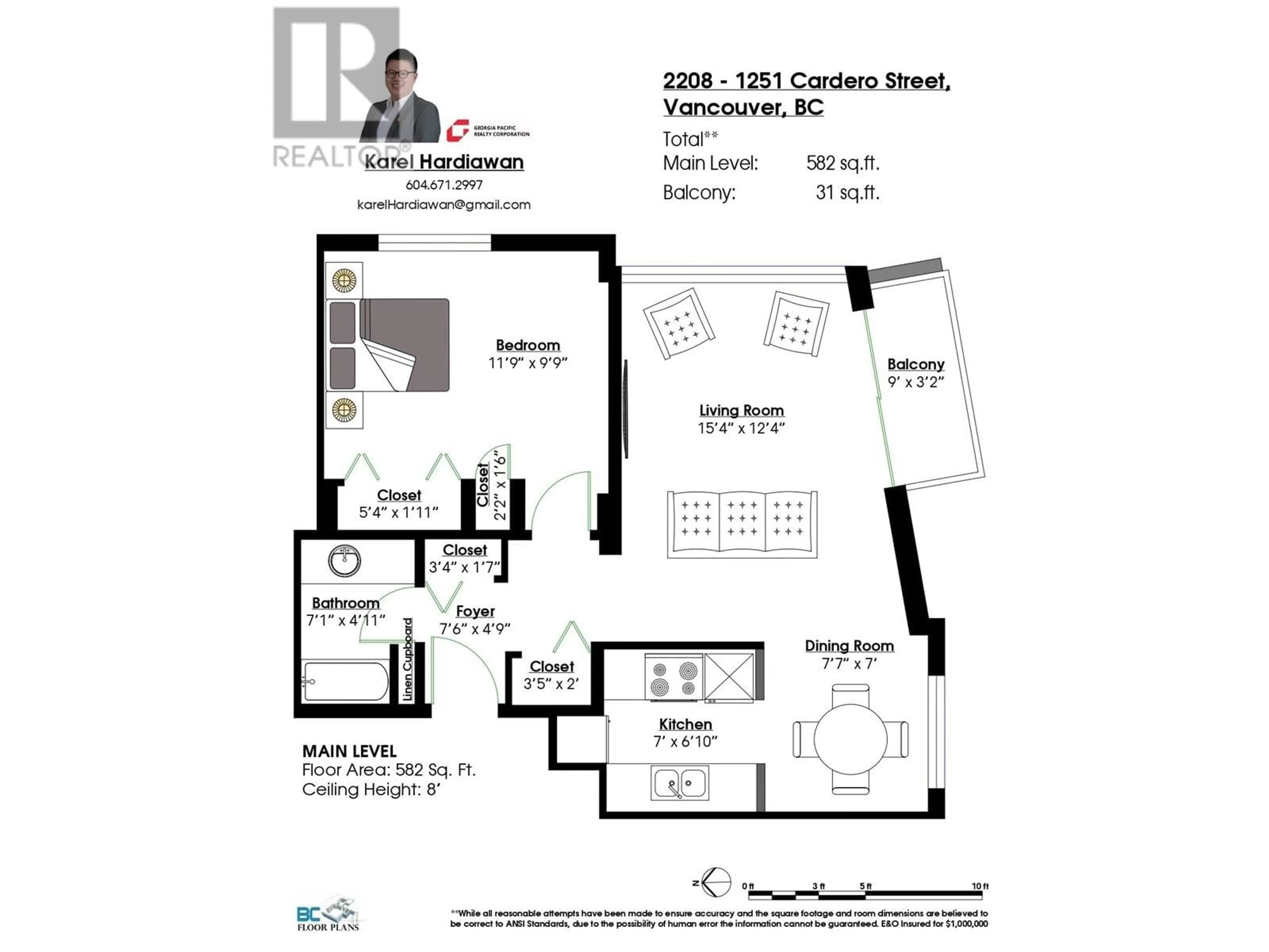 Floor plan for 2208 - 1251 CARDERO STREET, Vancouver British Columbia V6G2H9