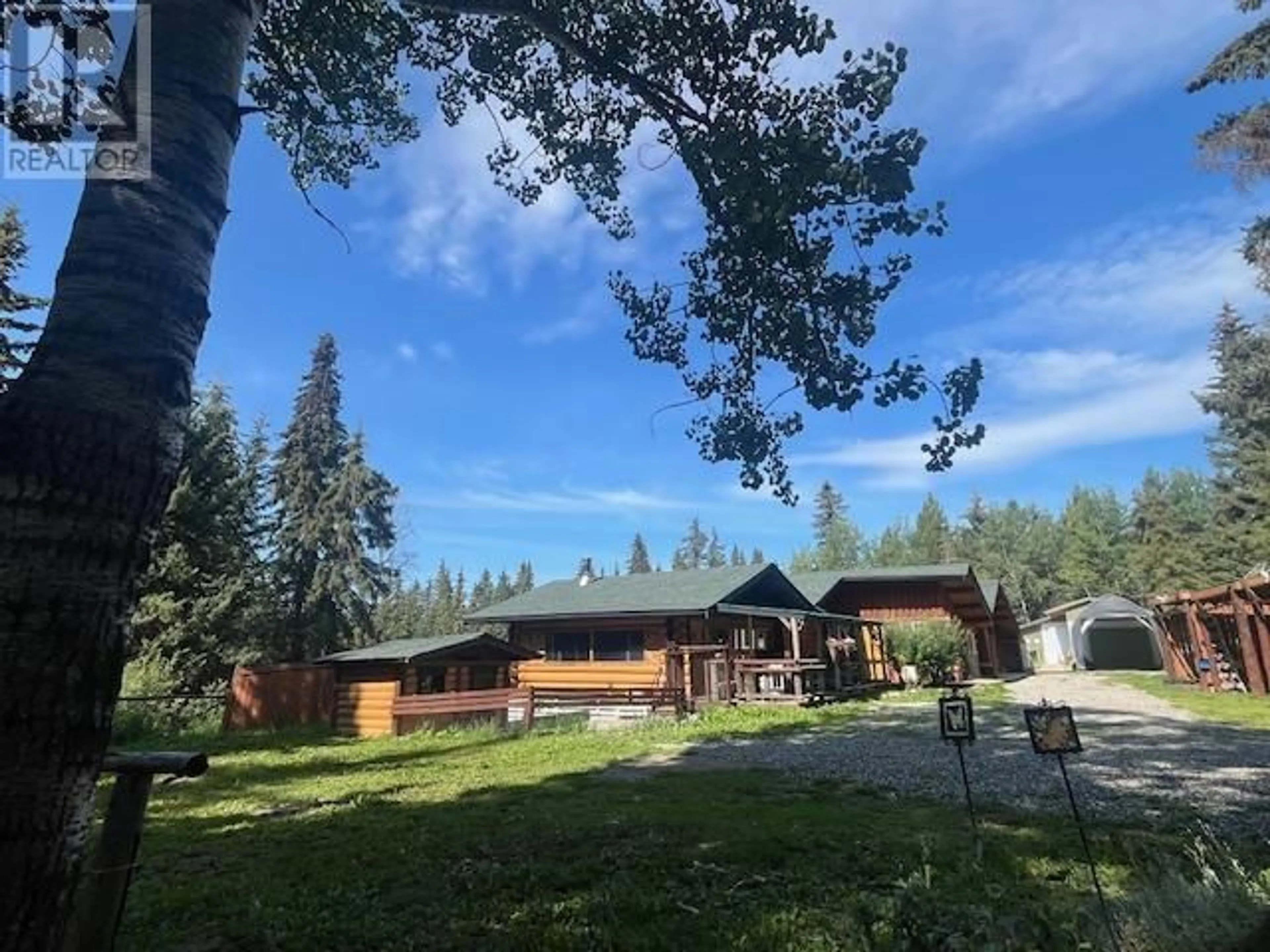A pic from outside/outdoor area/front of a property/back of a property/a pic from drone, mountain view for 6006 VALLEYVIEW DRIVE, 100 Mile House British Columbia V0K2E3