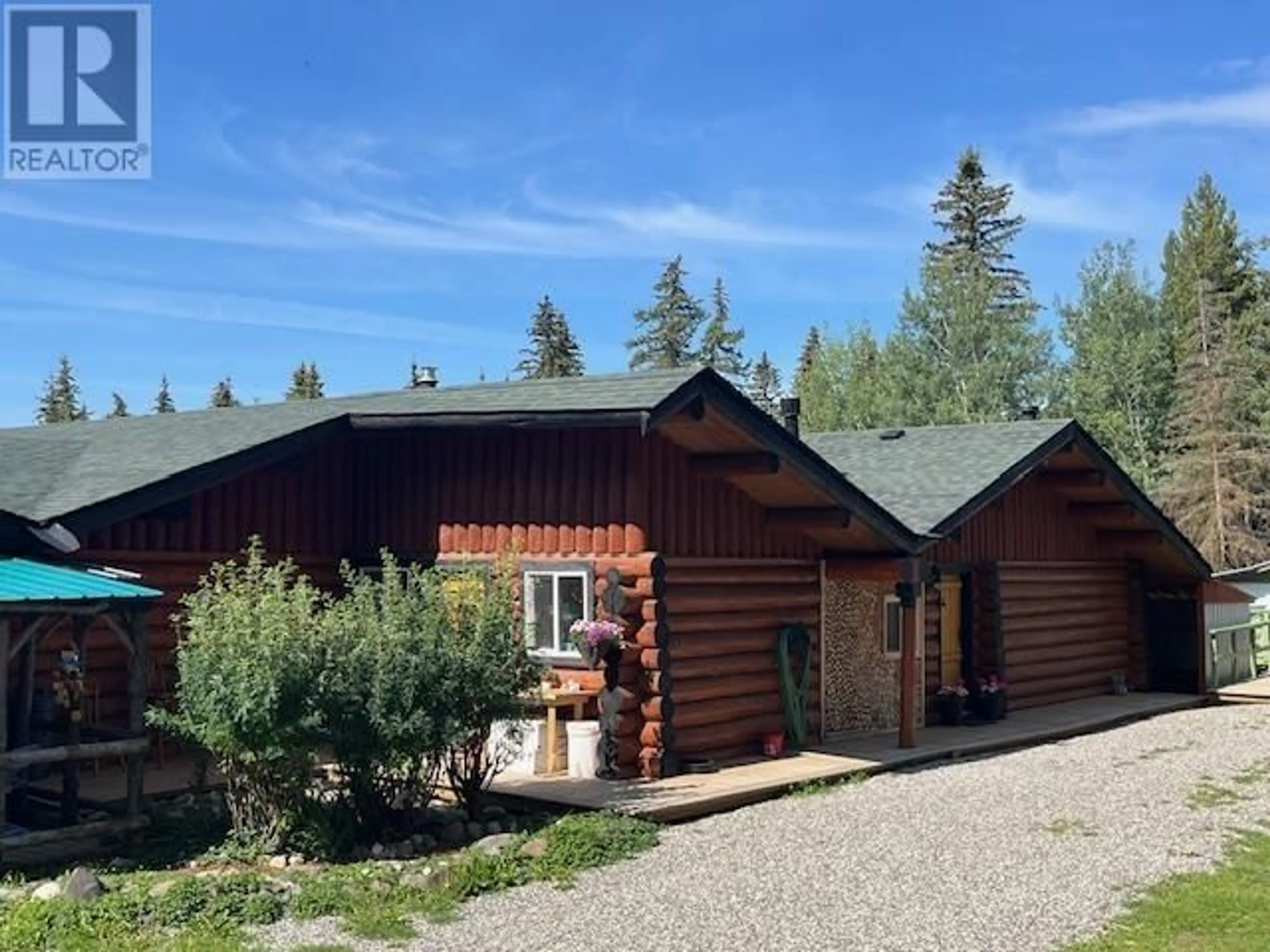 A pic from outside/outdoor area/front of a property/back of a property/a pic from drone, mountain view for 6006 VALLEYVIEW DRIVE, 100 Mile House British Columbia V0K2E3