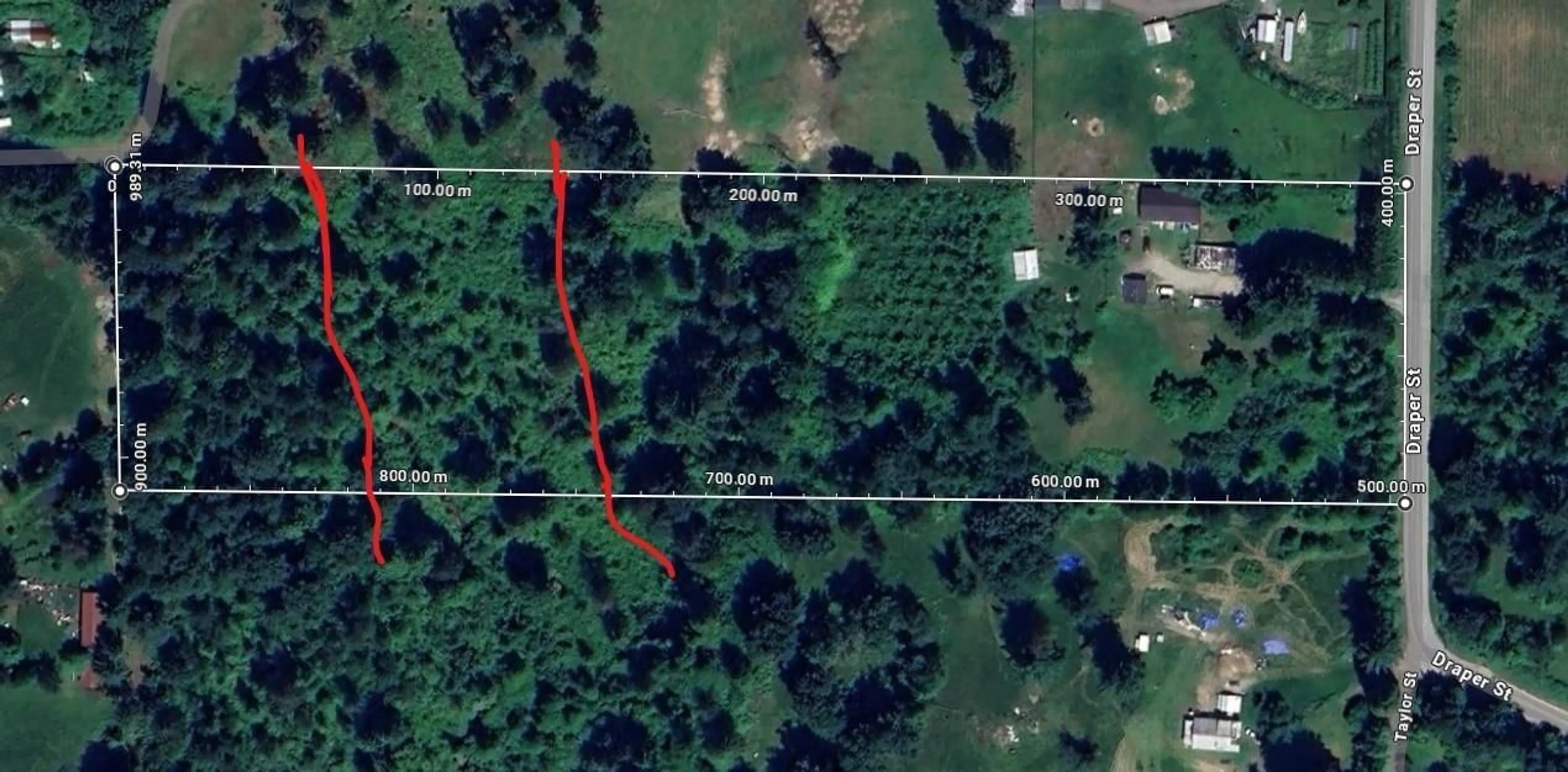 A pic from outside/outdoor area/front of a property/back of a property/a pic from drone, forest/trees view for 8991 DRAPER, Mission British Columbia V2V6Y6