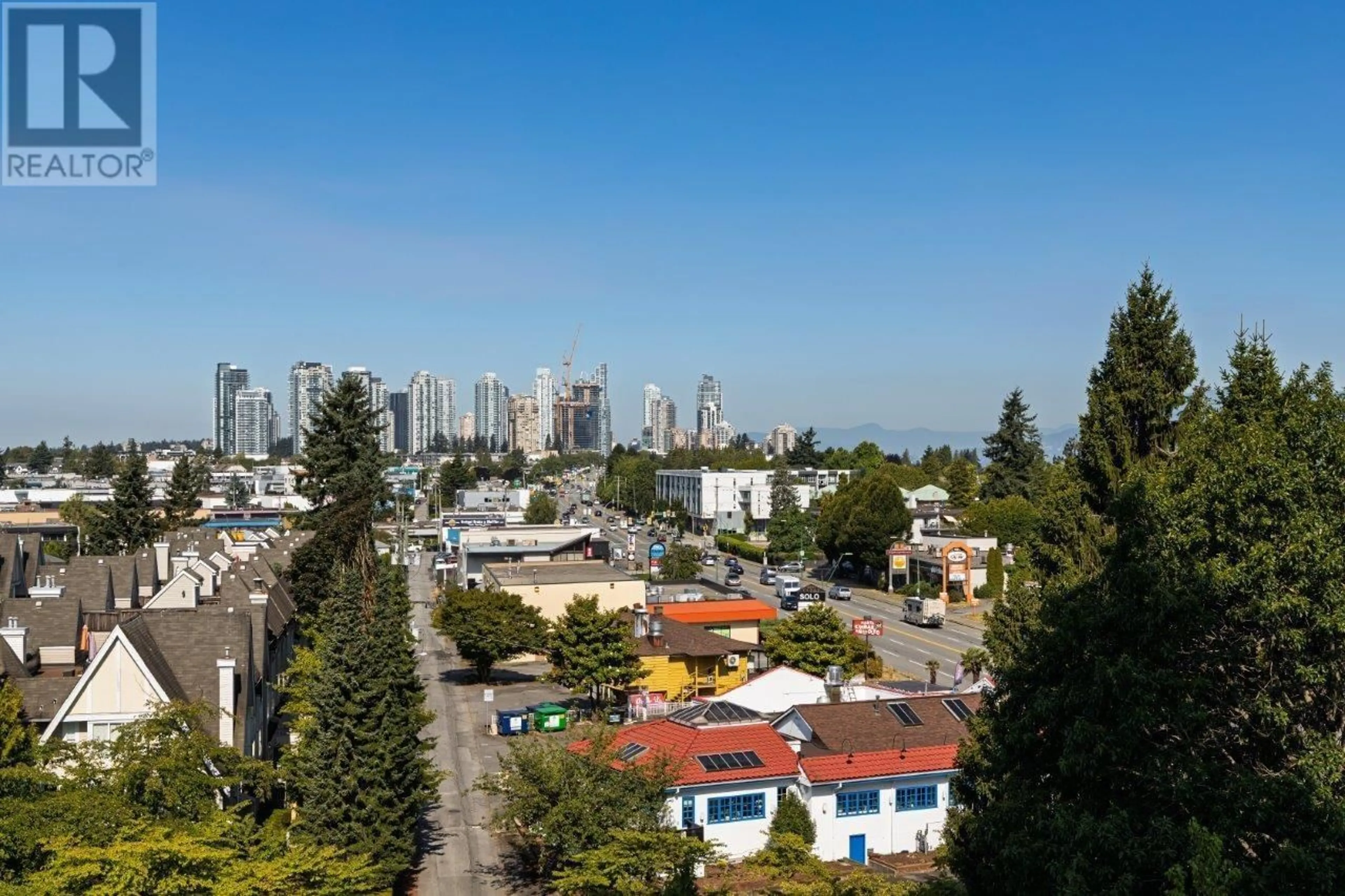 A pic from outside/outdoor area/front of a property/back of a property/a pic from drone, city buildings view from balcony for 806 - 6611 SOUTHOAKS CRESCENT, Burnaby British Columbia V5E4L5