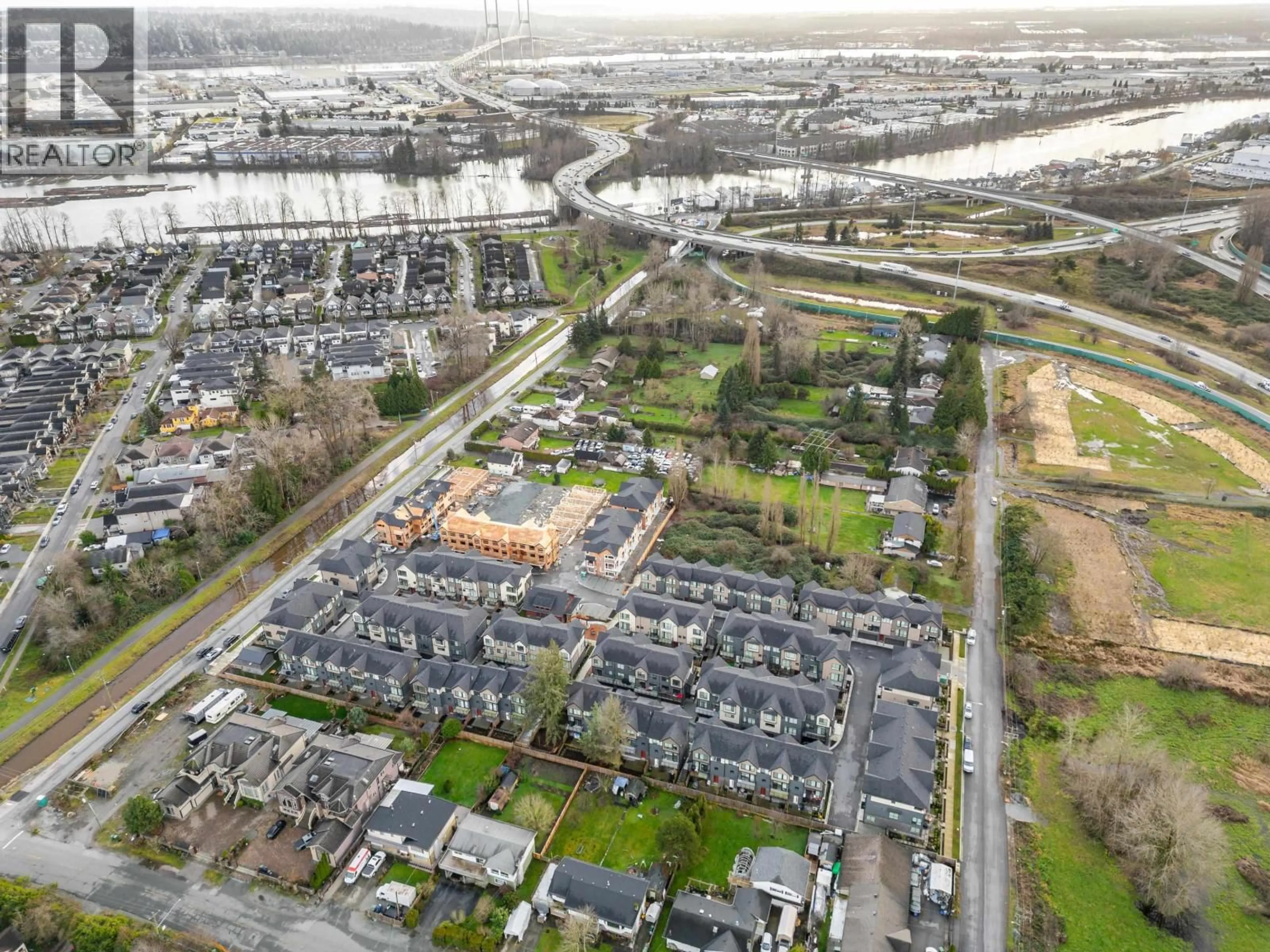 A pic from outside/outdoor area/front of a property/back of a property/a pic from drone, city buildings view from balcony for 43 - 4337 BOUNDARY ROAD, Richmond British Columbia V6V1S8