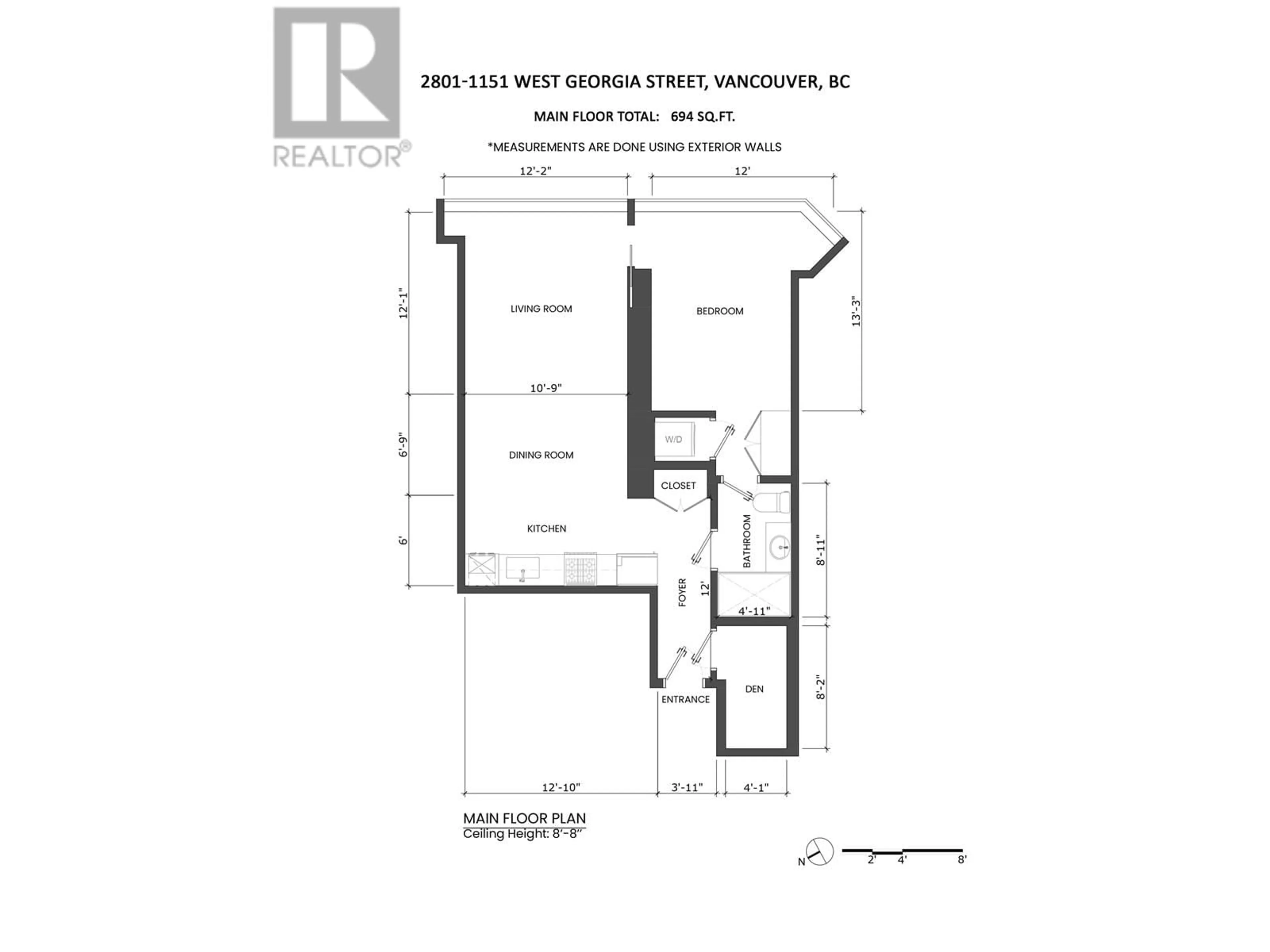 Floor plan for 2801 - 1151 GEORGIA STREET, Vancouver British Columbia V6E0B3