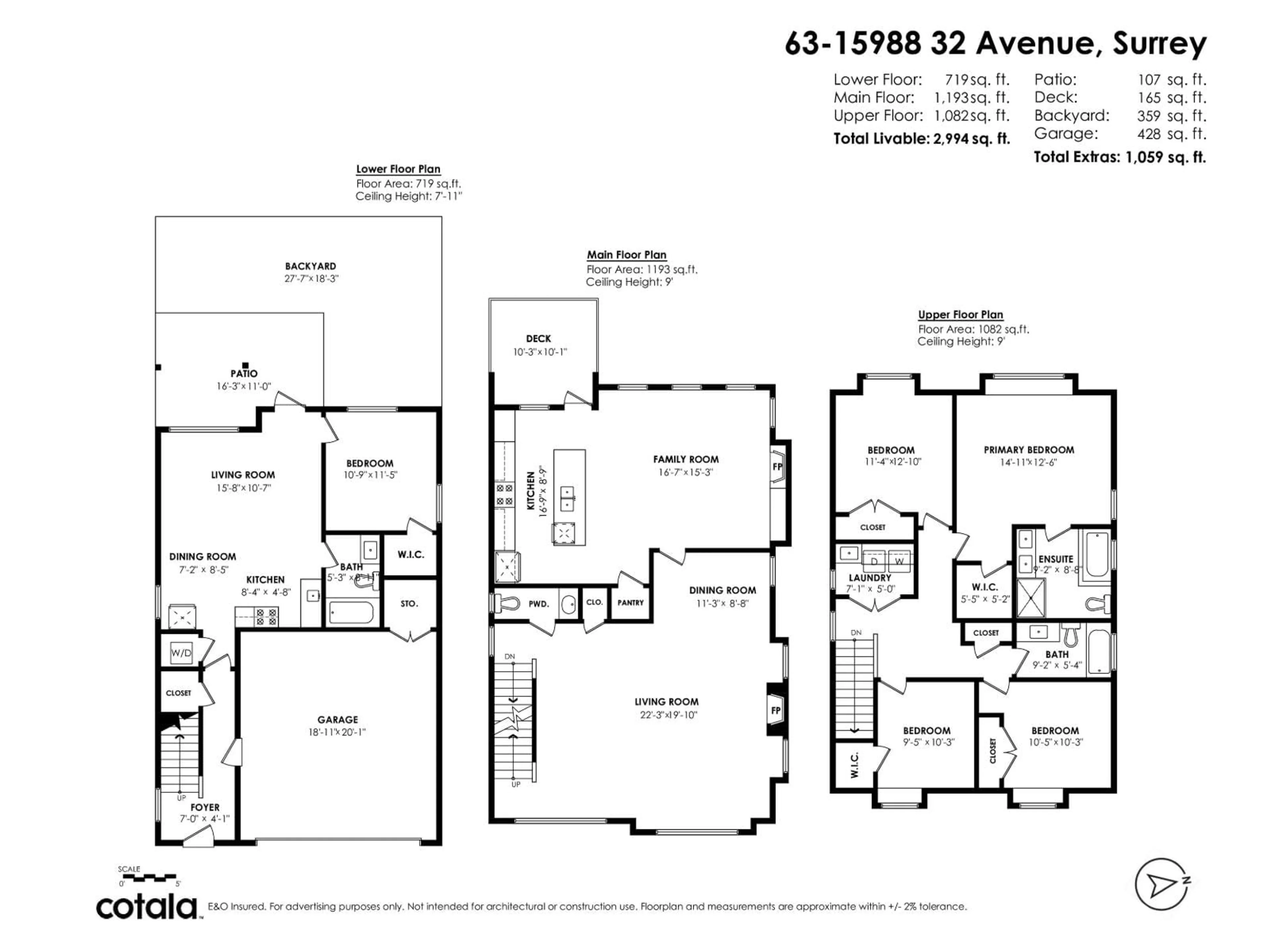 Floor plan for 63 - 15988 32, Surrey British Columbia V3Z2J4