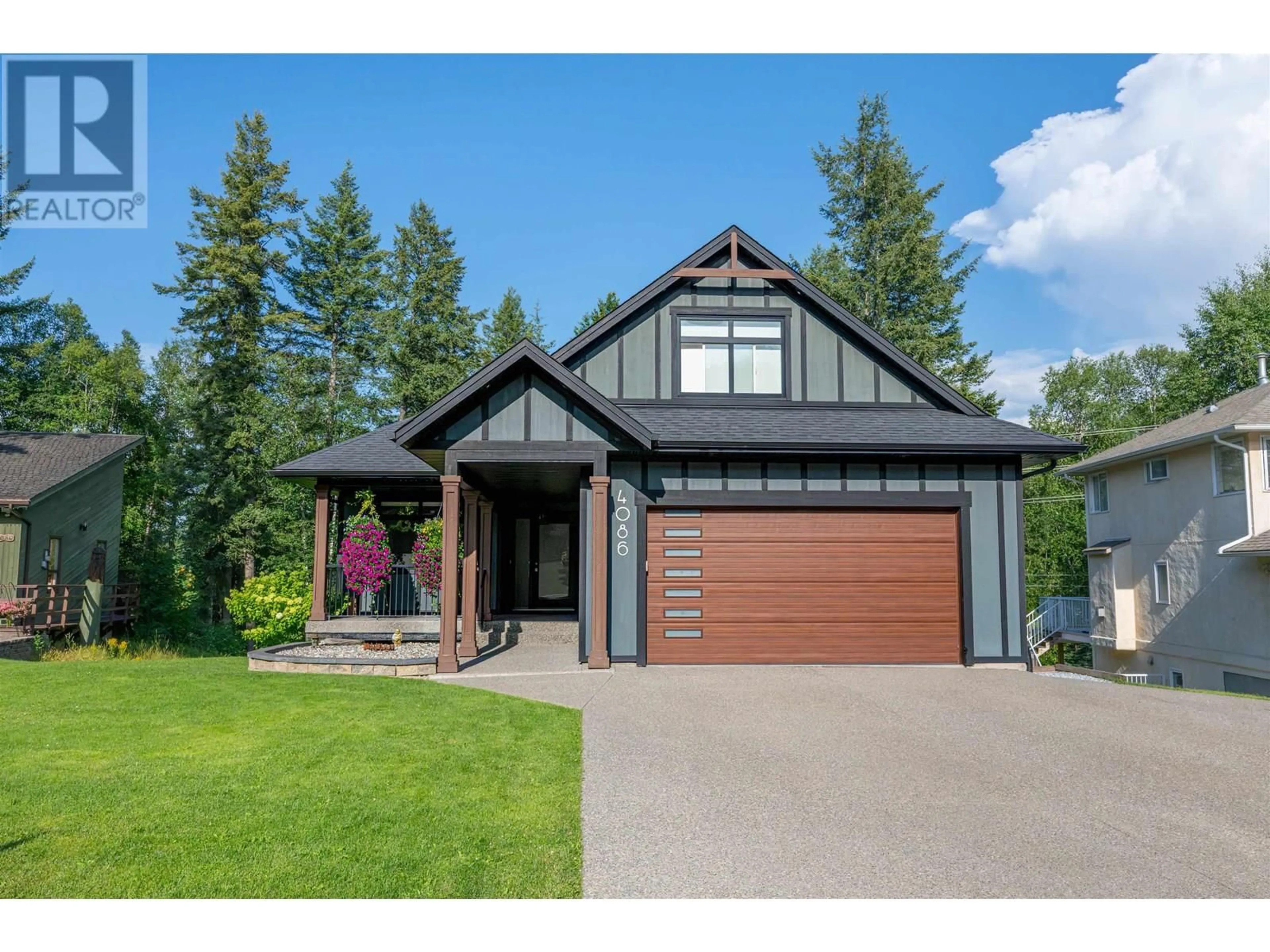 Home with vinyl exterior material, street for 4086 PRUDENTE PLACE, Prince George British Columbia V2N5K5