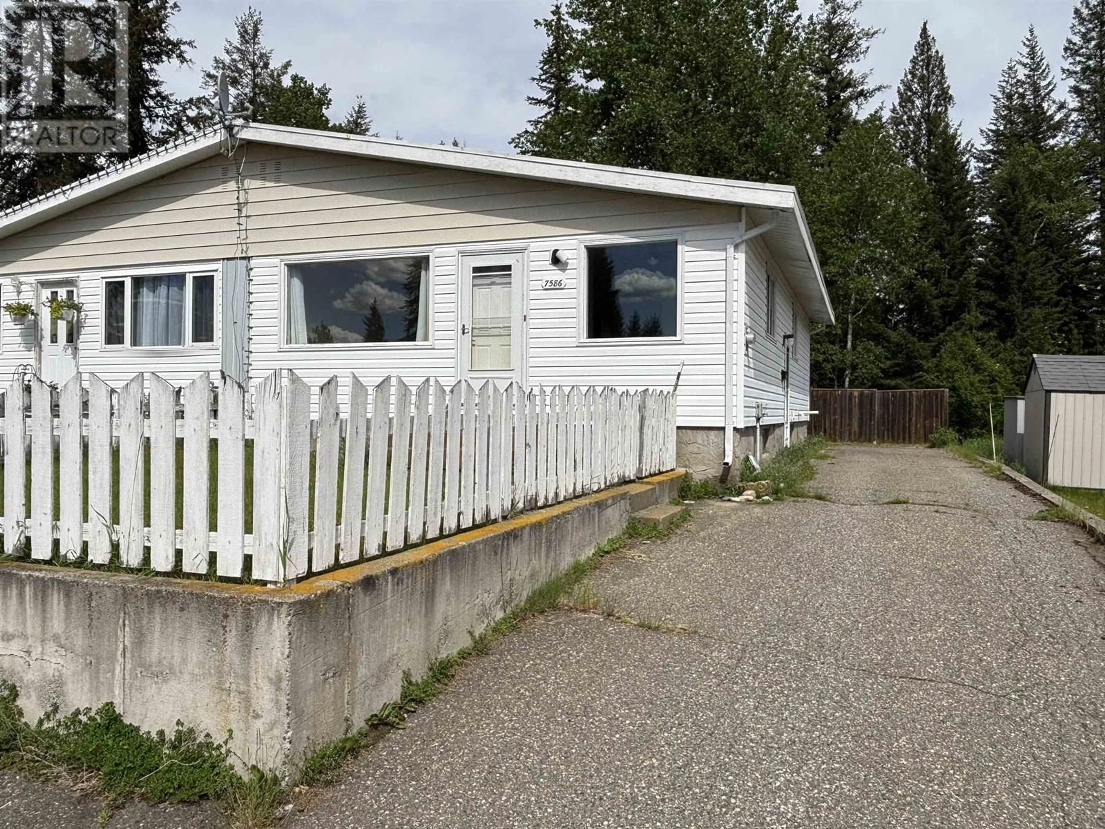Home with vinyl exterior material, street for 7589 LOYOLA PLACE, Prince George British Columbia V2N3J4
