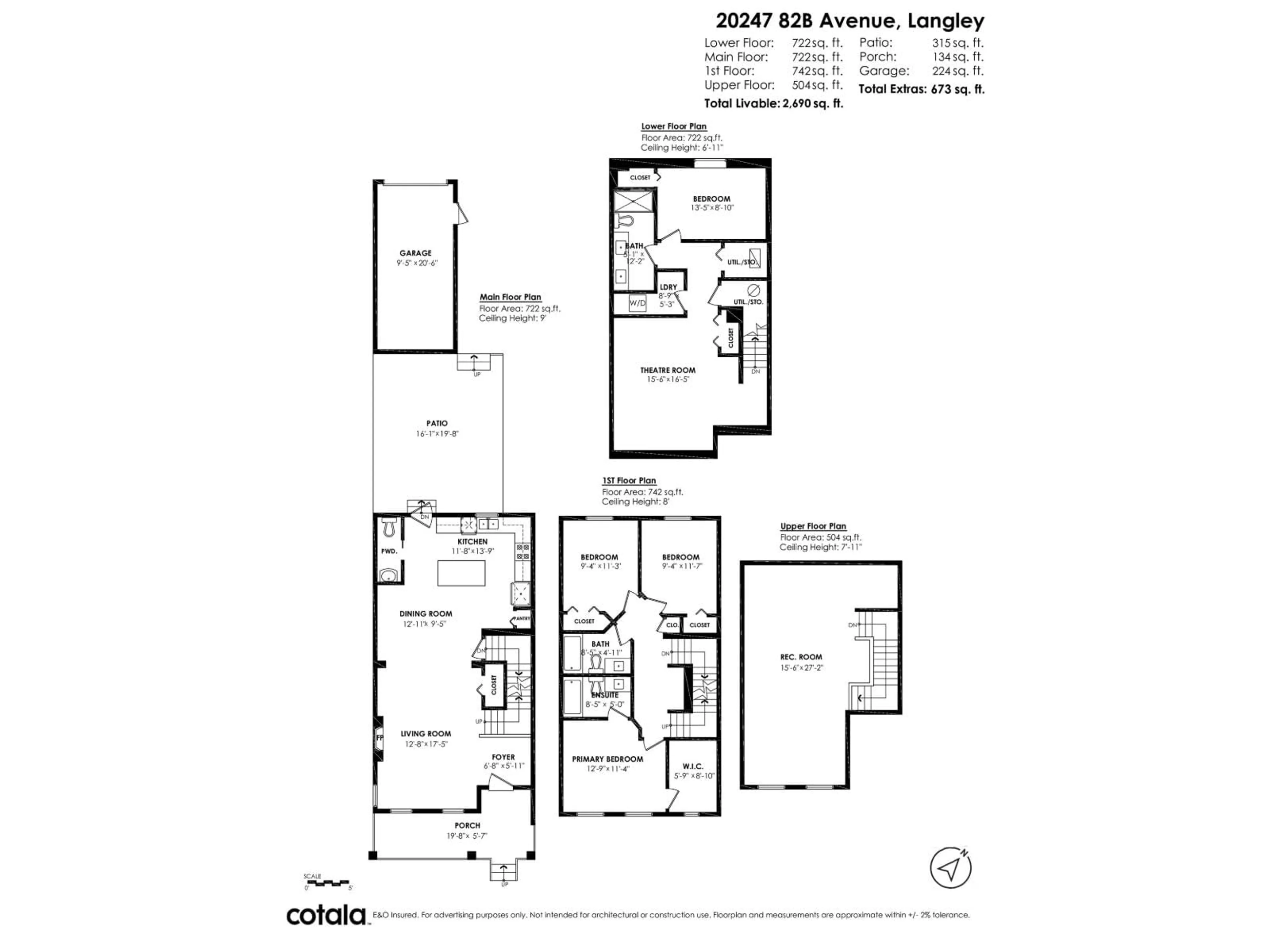 Floor plan for 20247 82B, Langley British Columbia V2Y0Y9