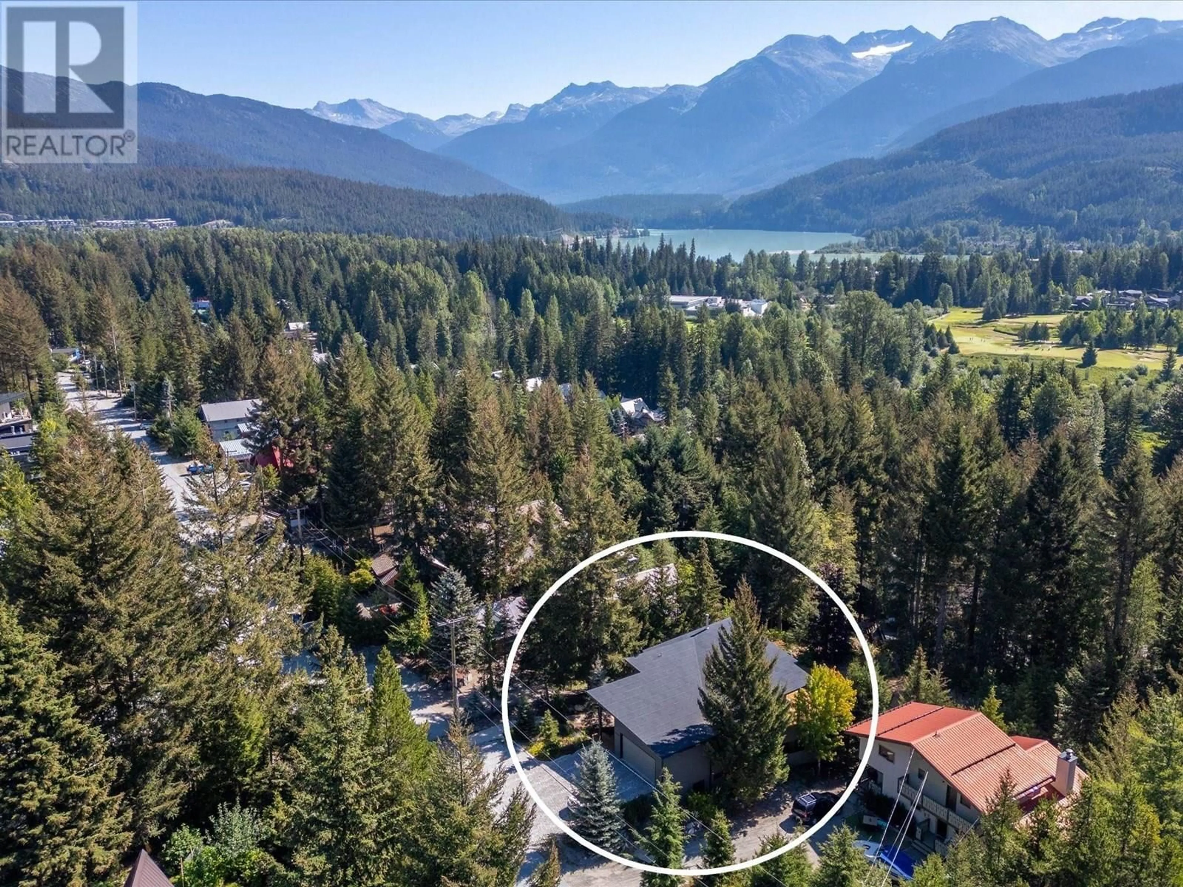 A pic from outside/outdoor area/front of a property/back of a property/a pic from drone, mountain view for 8476 MATTERHORN DRIVE, Whistler British Columbia V8E0G1